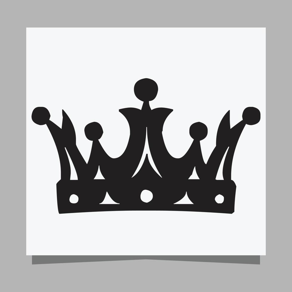 Logo Illustration Vector image of King's Crown hand drawn on white paper