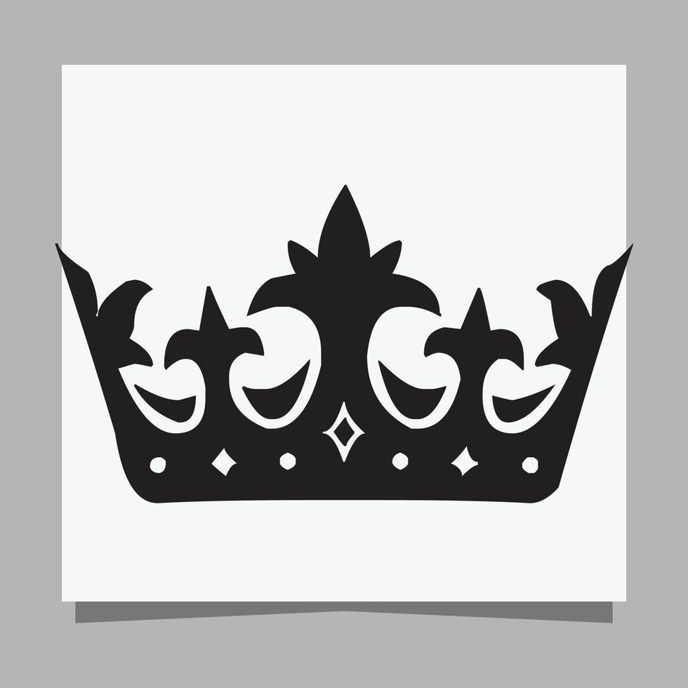 Logo Illustration Vector image of King's Crown hand drawn on white paper