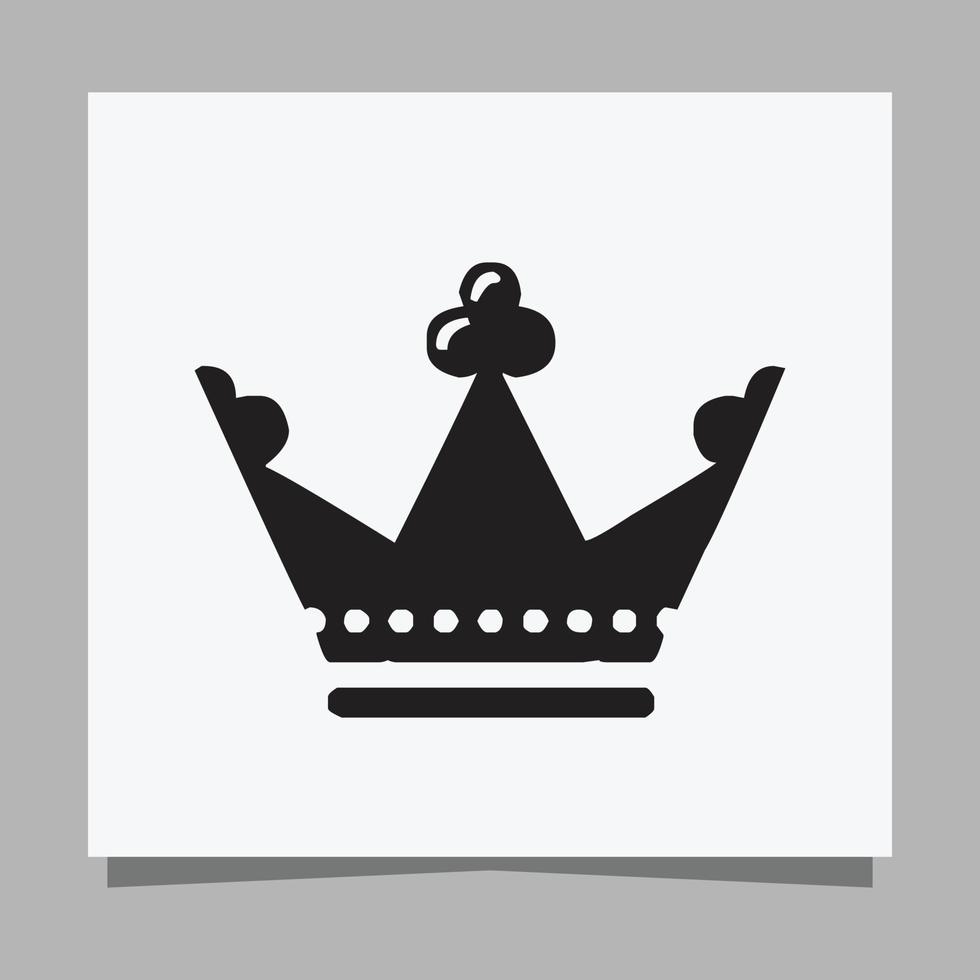 imagen vectorial de ilustración de logotipo de la corona del rey dibujada a mano en papel blanco vector