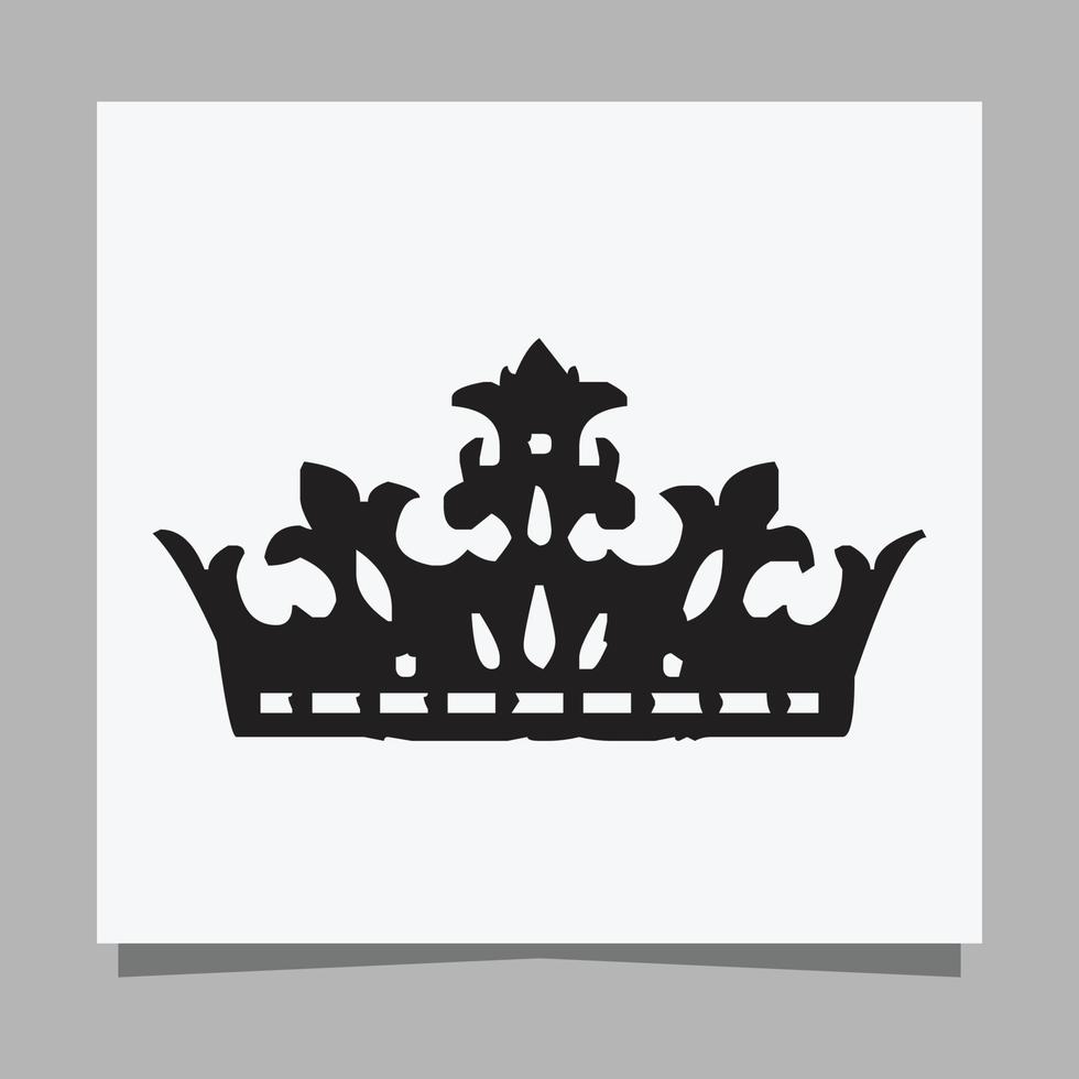 imagen vectorial de ilustración de logotipo de la corona del rey dibujada a mano en papel blanco vector