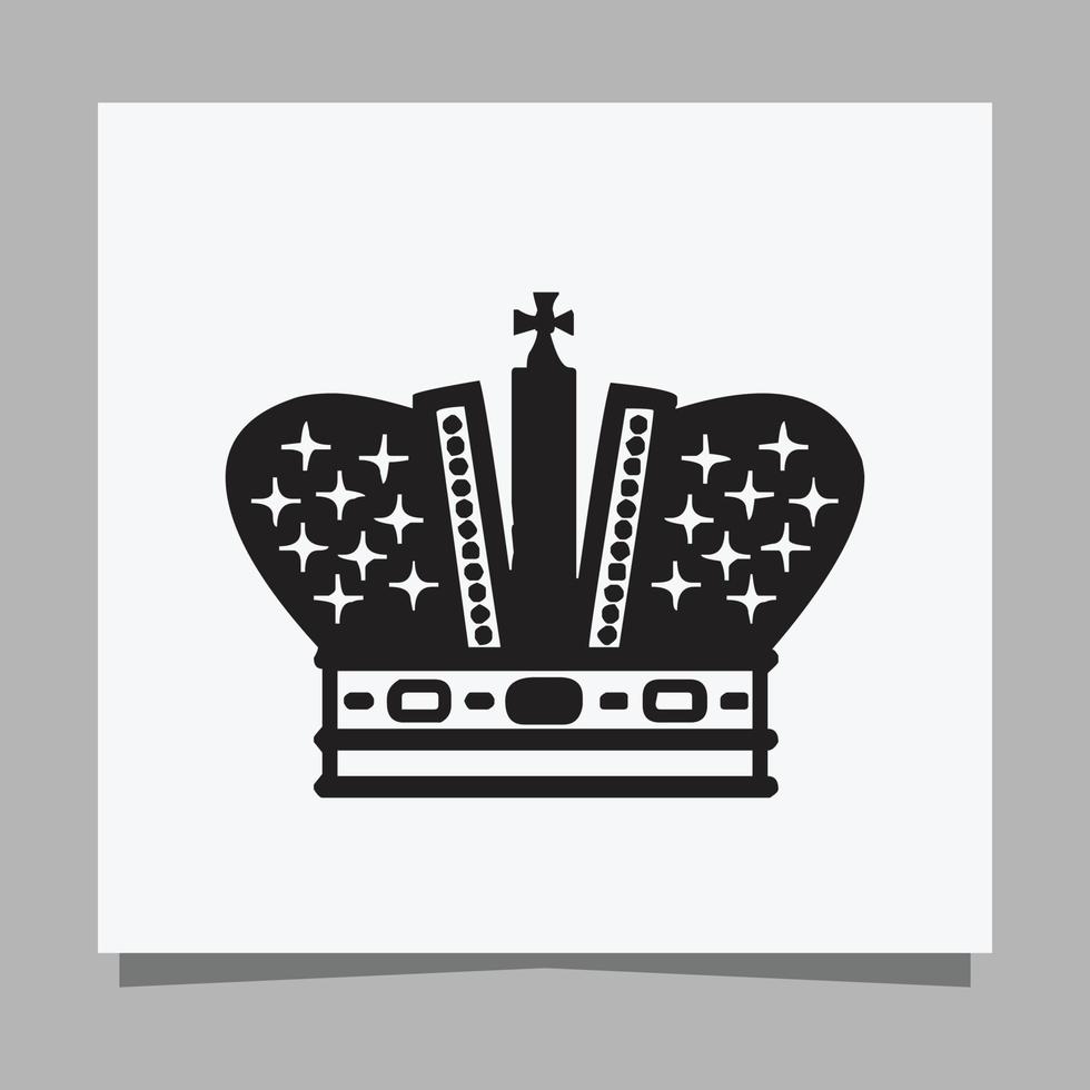 imagen vectorial de ilustración de logotipo de la corona del rey dibujada a mano en papel blanco vector