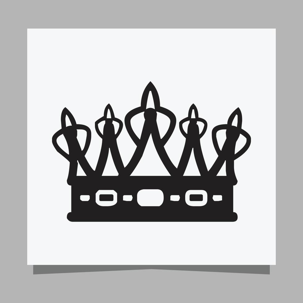 imagen vectorial de ilustración de logotipo de la corona del rey dibujada a mano en papel blanco vector