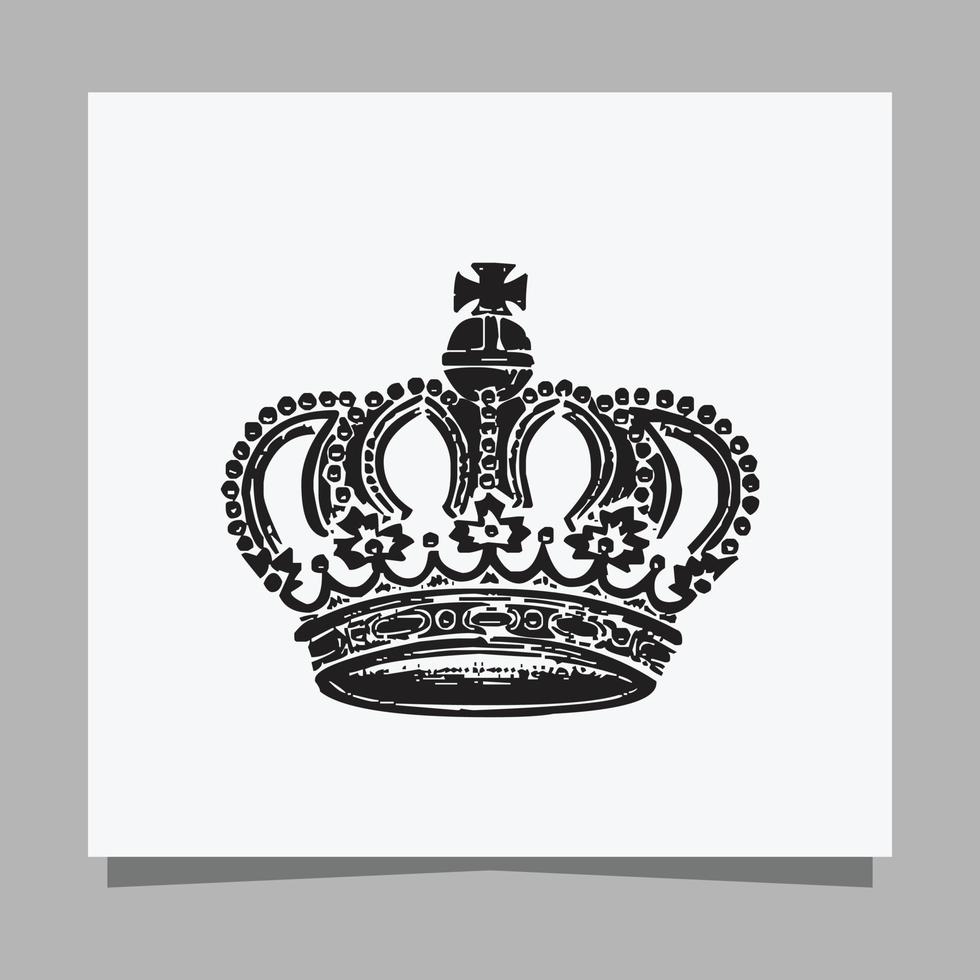 Logo Illustration Vector image of King's Crown hand drawn on white paper