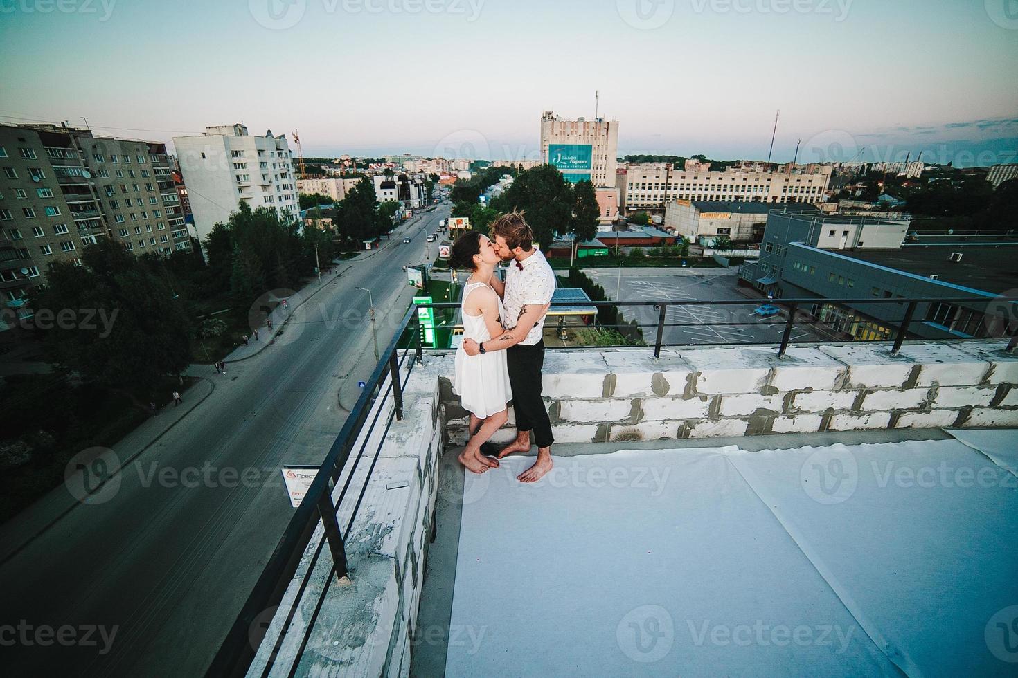 beautiful couple in the city photo