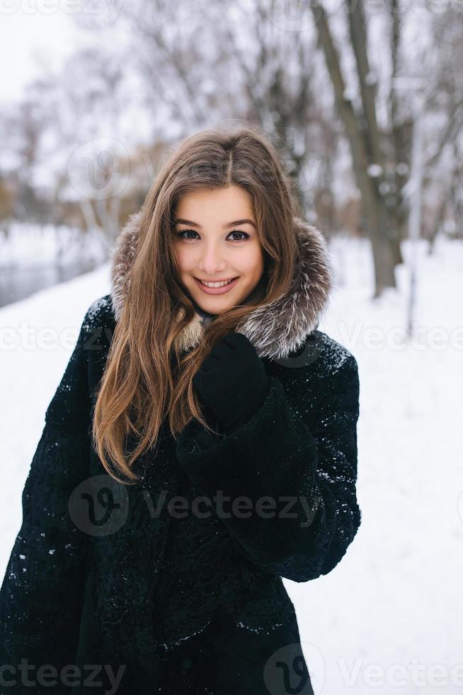 beautiful young girl posing on camera photo