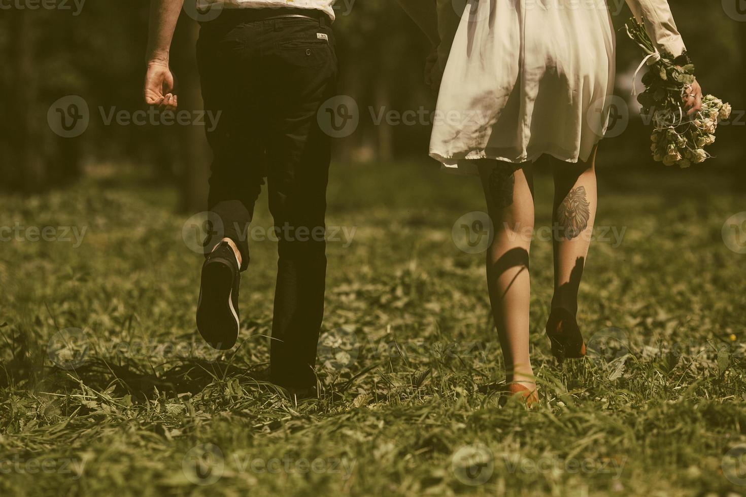 beautiful couple in park photo