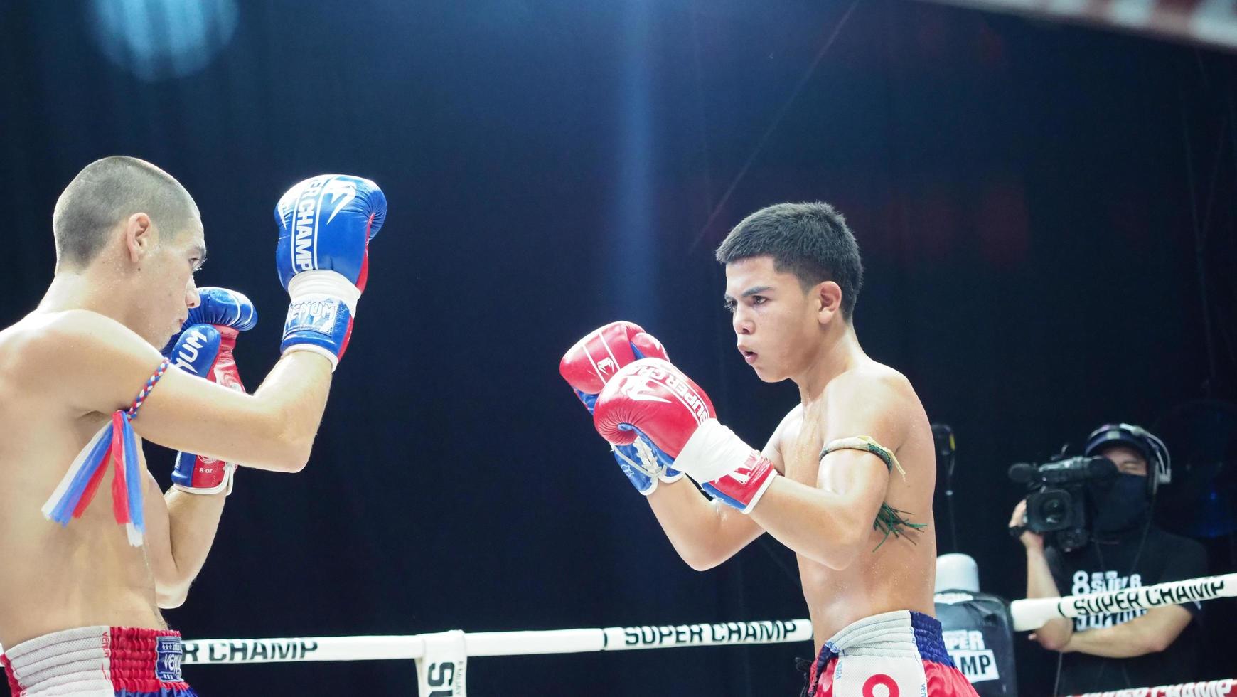 Bangkok Thailand November 11 2018. Unidentified Thai and foreign kick boxing photo
