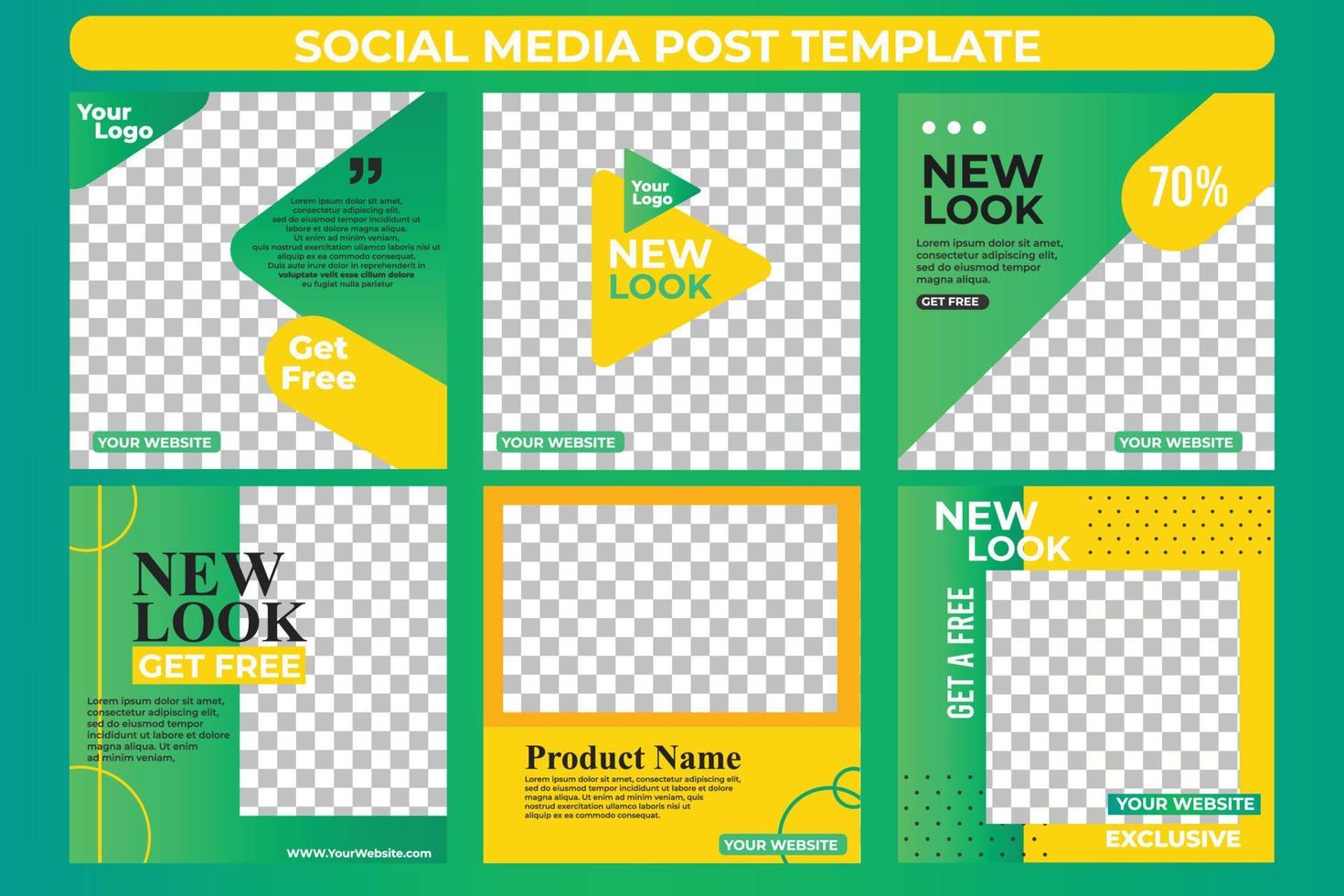 Minimalist social media post design template Vector