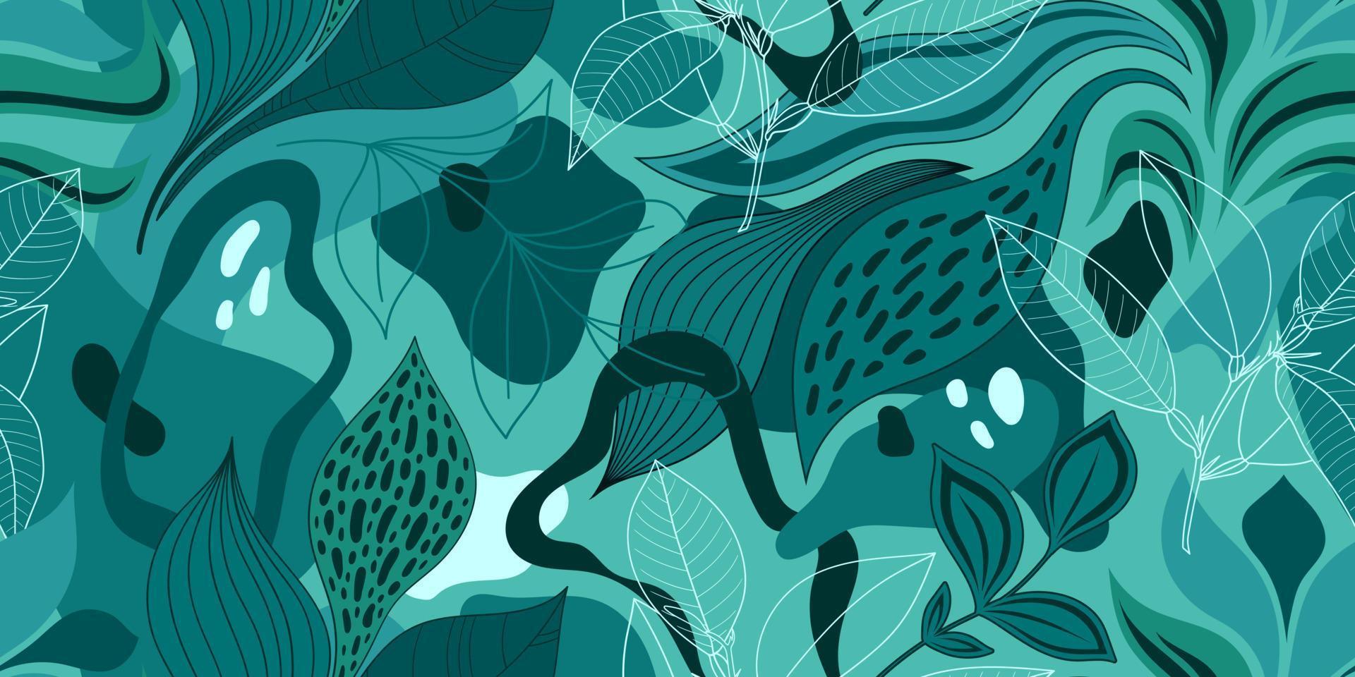 VECTOR SEAMLESS TURQUOISE BACKGROUND WITH COLORFUL ABSTRACT SPOTS AND ...