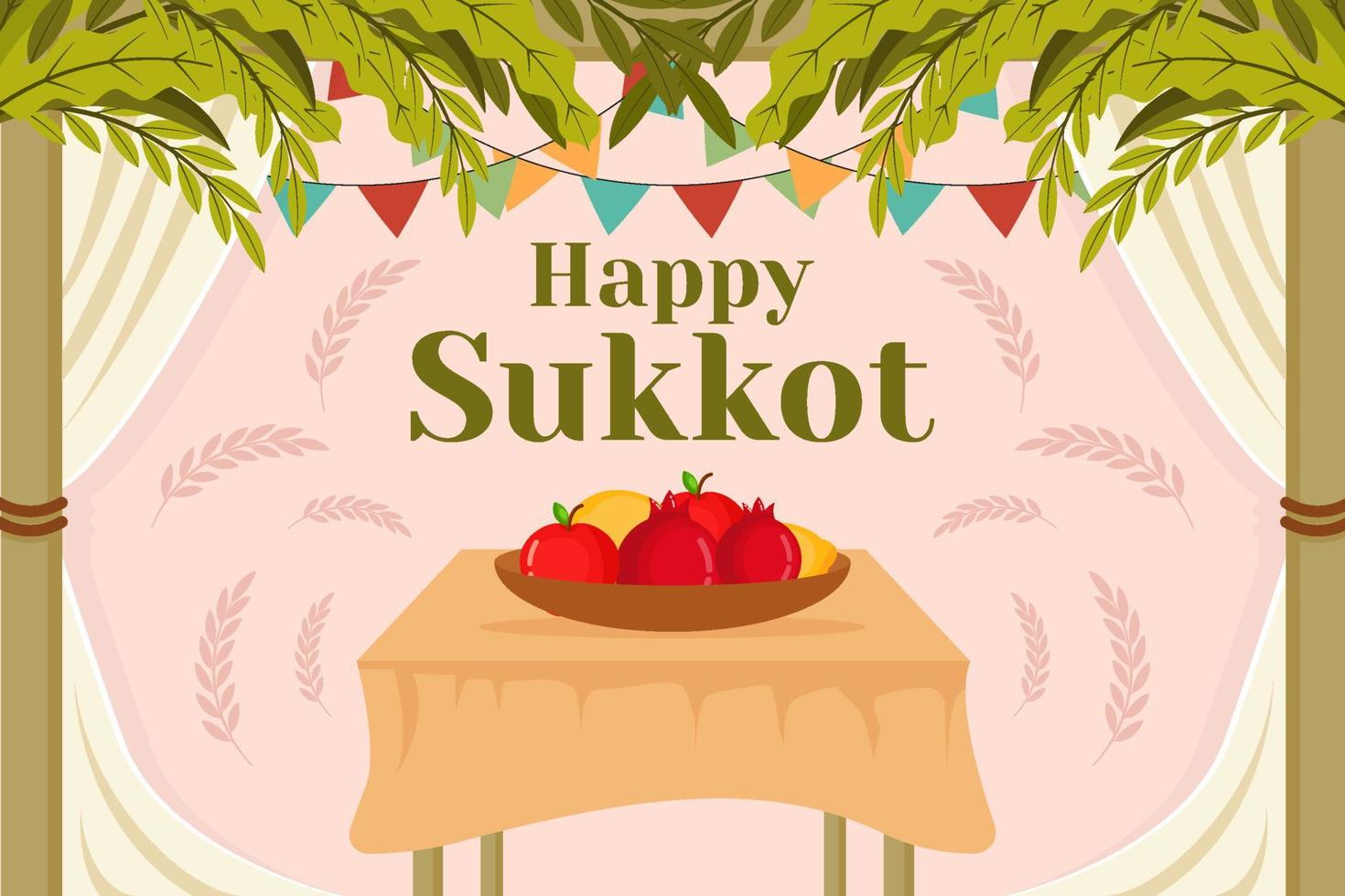 diseño de ilustración de fondo de celebración de sukkot vector