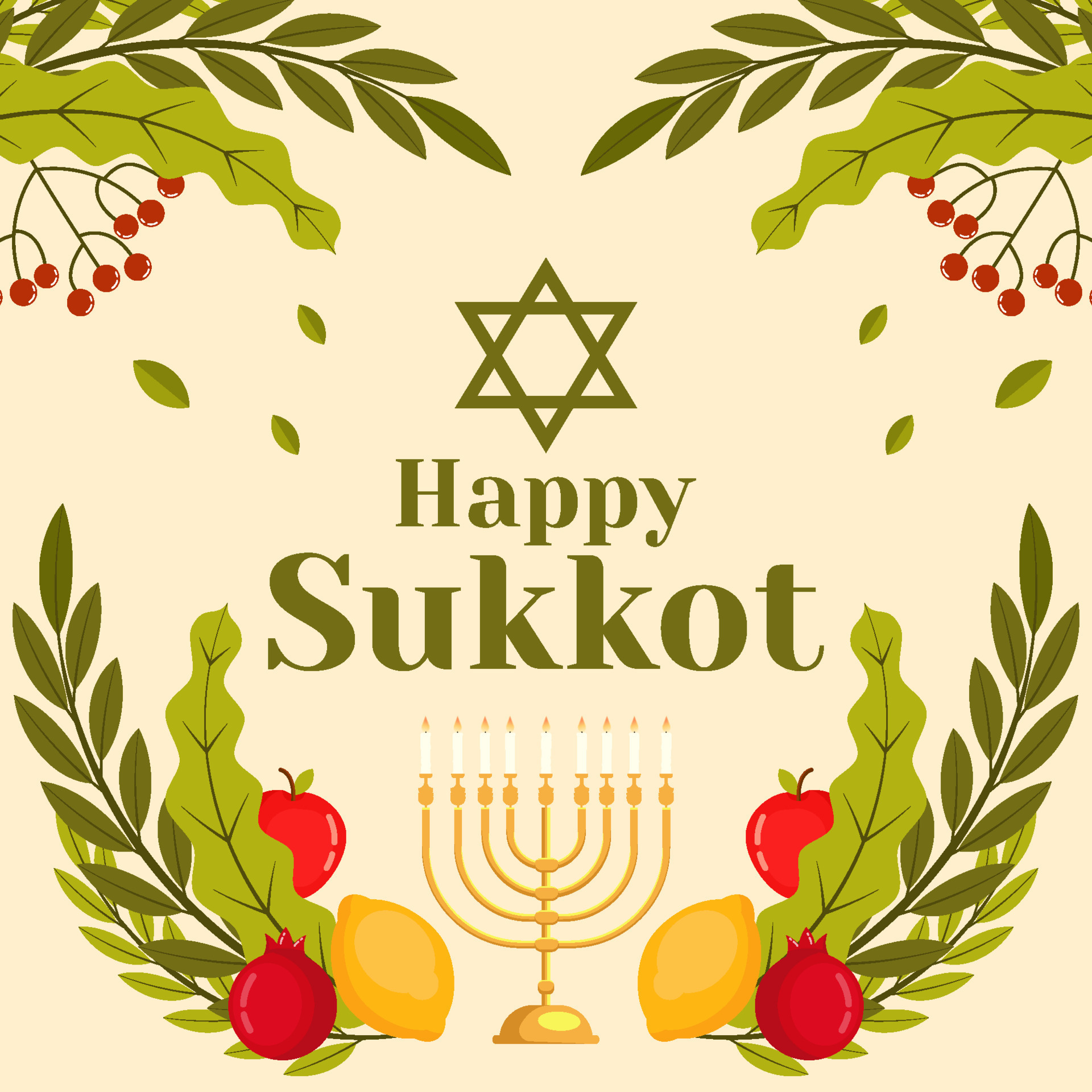 diseño plano feliz del ejemplo de sukkot 11545684 Vector en Vecteezy