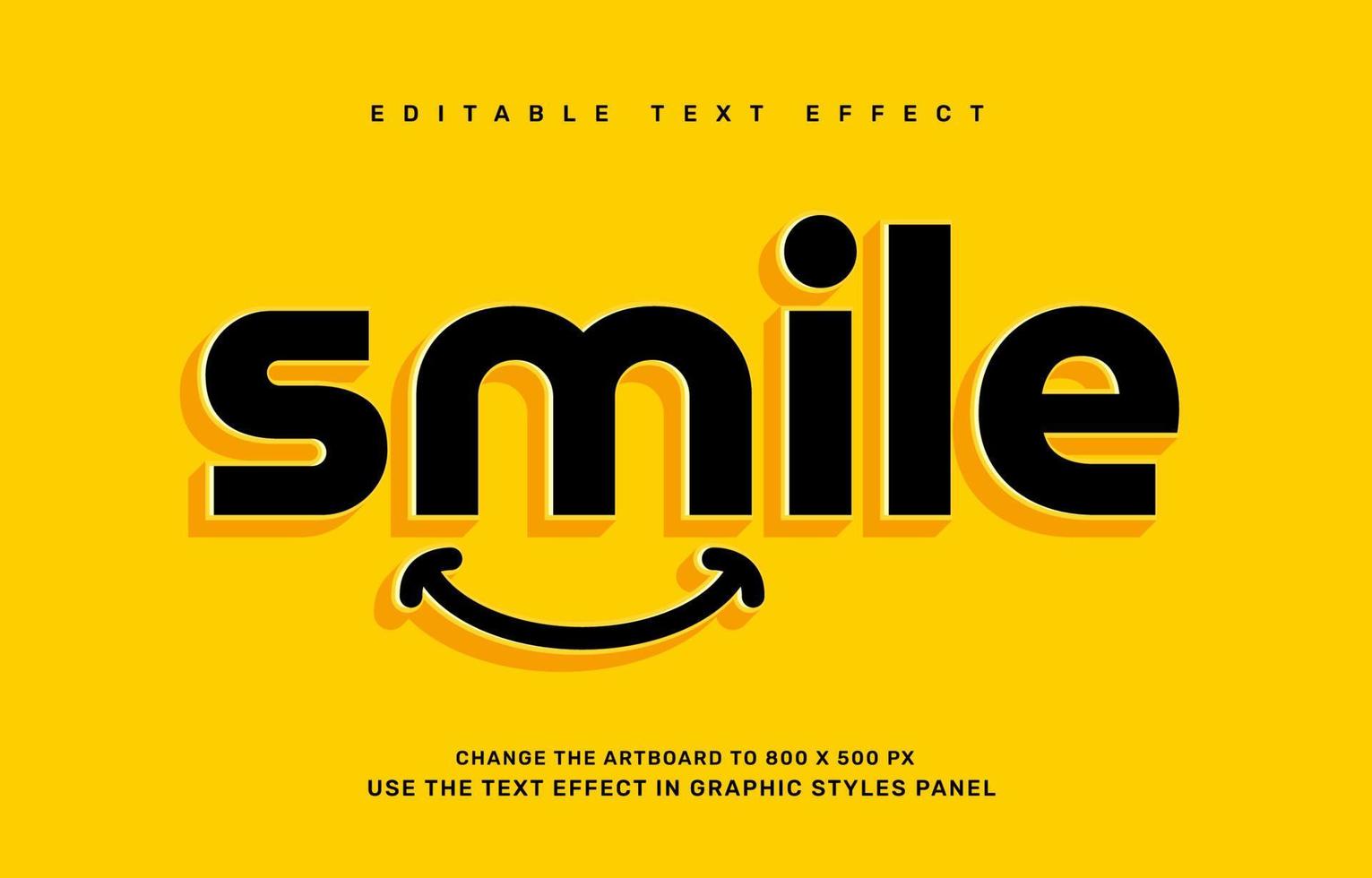 efecto de texto de sonrisa vector