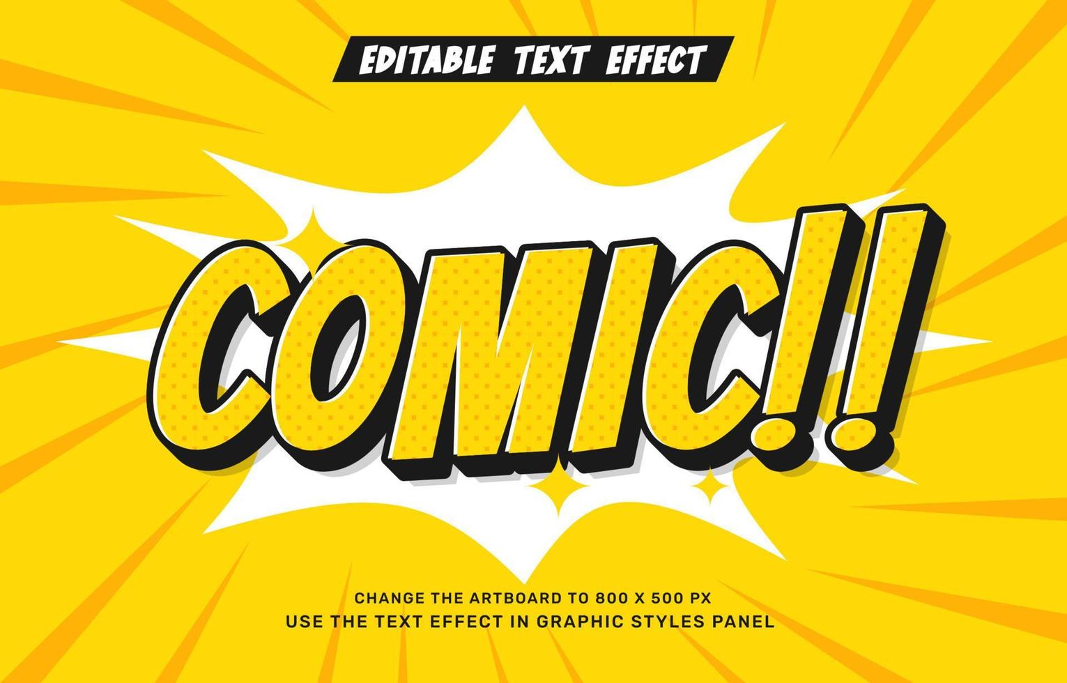 comic text effect vector
