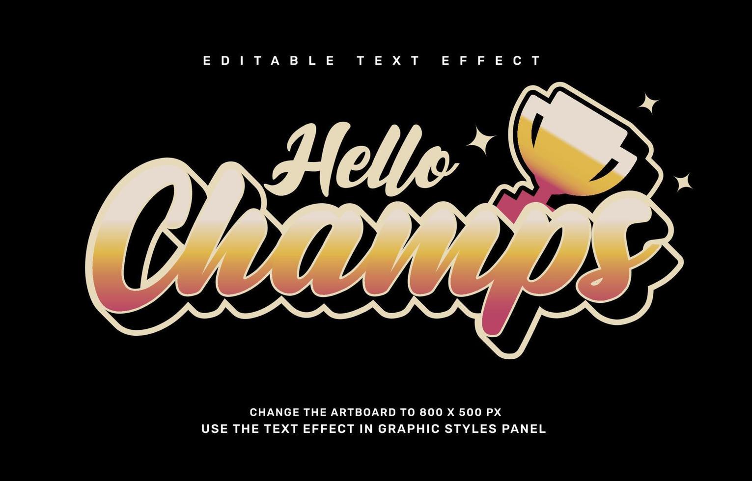 Champions editable text effect template vector