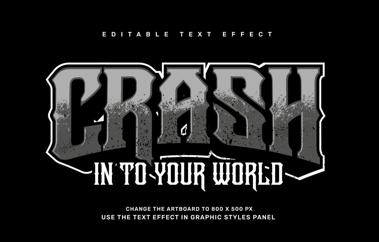Rusty editable text effect template vector