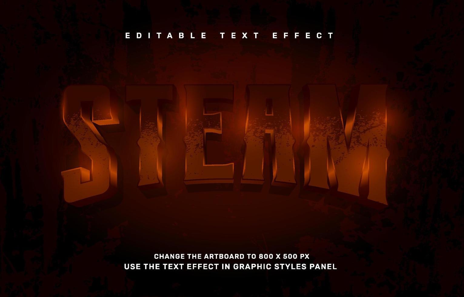 Steampunk rusty editable text effect template vector