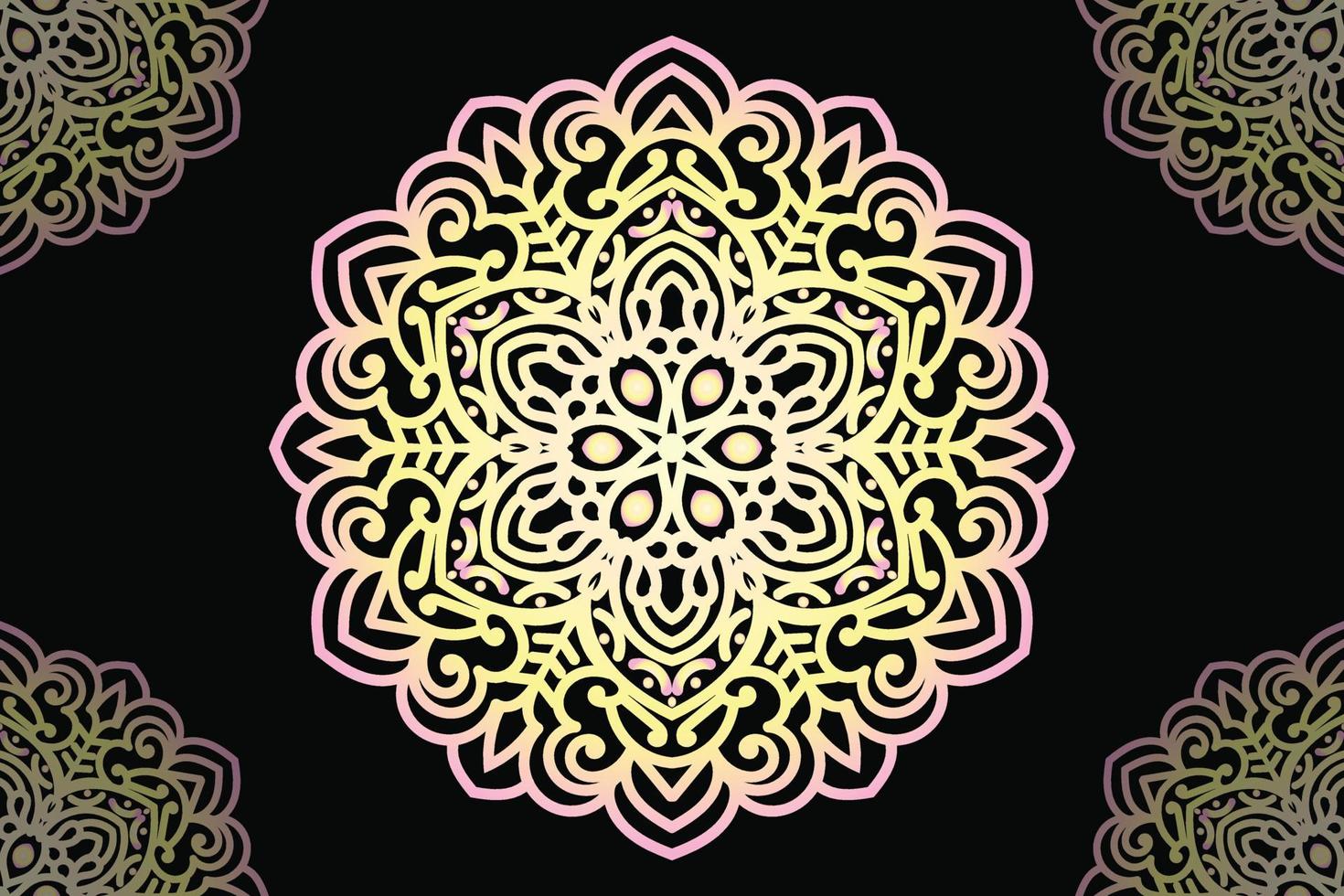 diseño de mandalas diseño de patrón de encaje redondo. vector