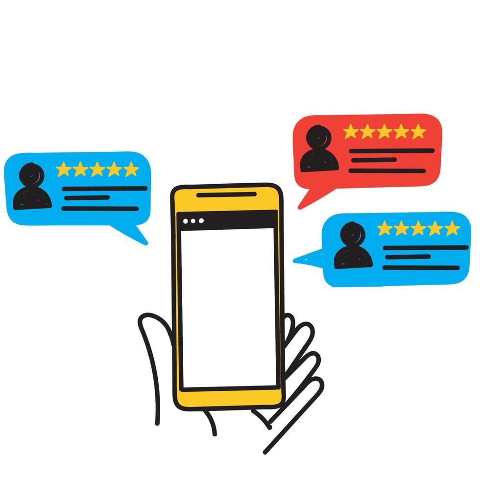 hand drawn doodle User reviews illustration vector isolated