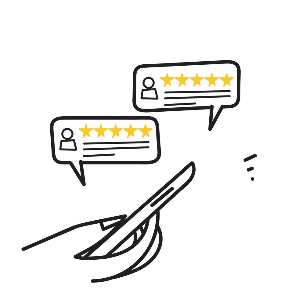 hand drawn doodle User reviews illustration vector isolated