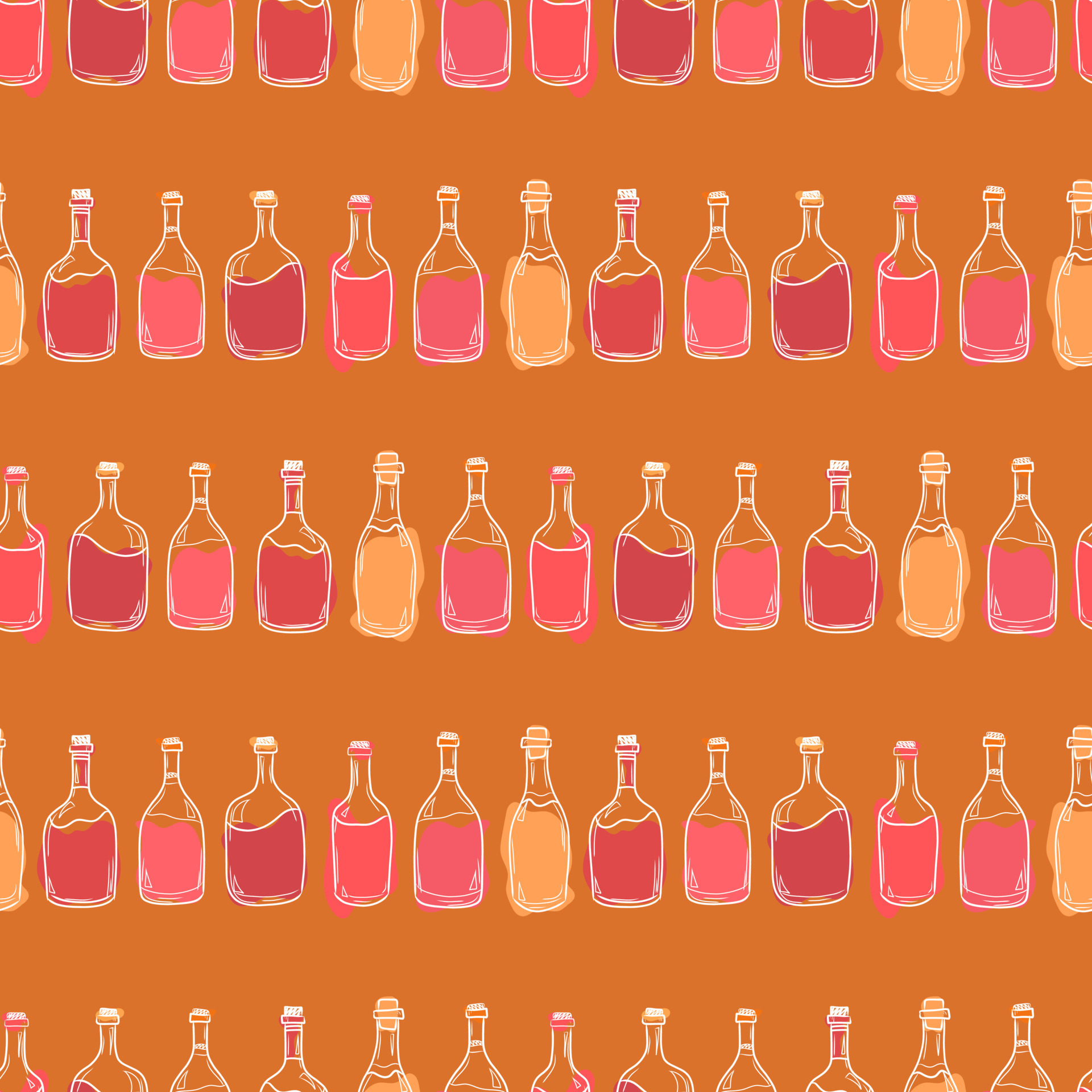Vector pattern with bottles of red and white wine on a color background,  Alcohol in a glass bottle, Illustration for packaging, cafes, bars,  products. 11545861 Vector Art at Vecteezy