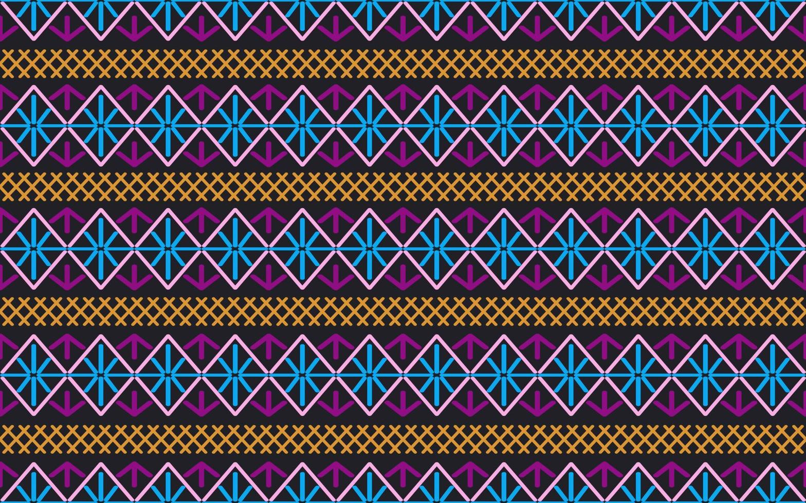 Geometric ethnic oriental,  Diagonal ikat stripes, Zigzag seamless pattern traditional Design.  Lahu fabric pattern.  Fabric pattern for shirt. vector