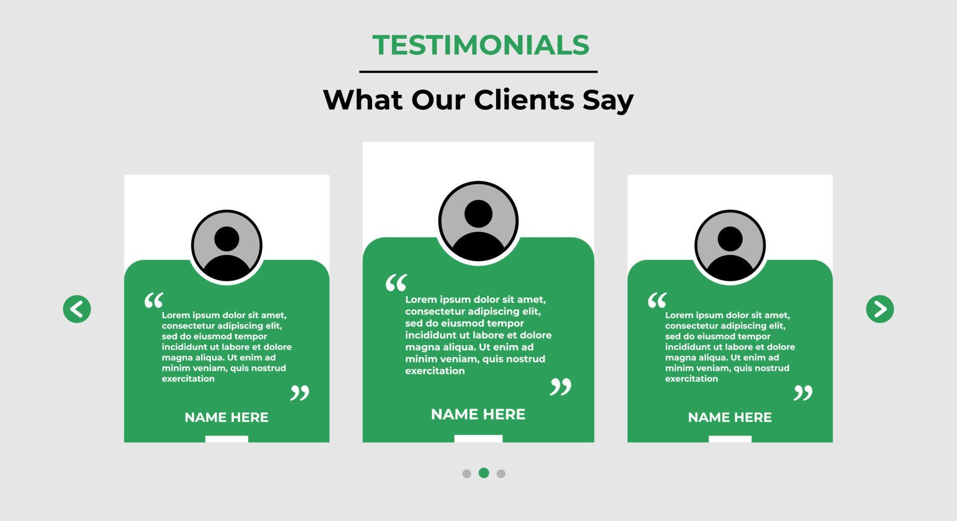 Testimonials layout UI design. Template for customer review, feedback Testimonials layout UI design. Template for customer review, feedback