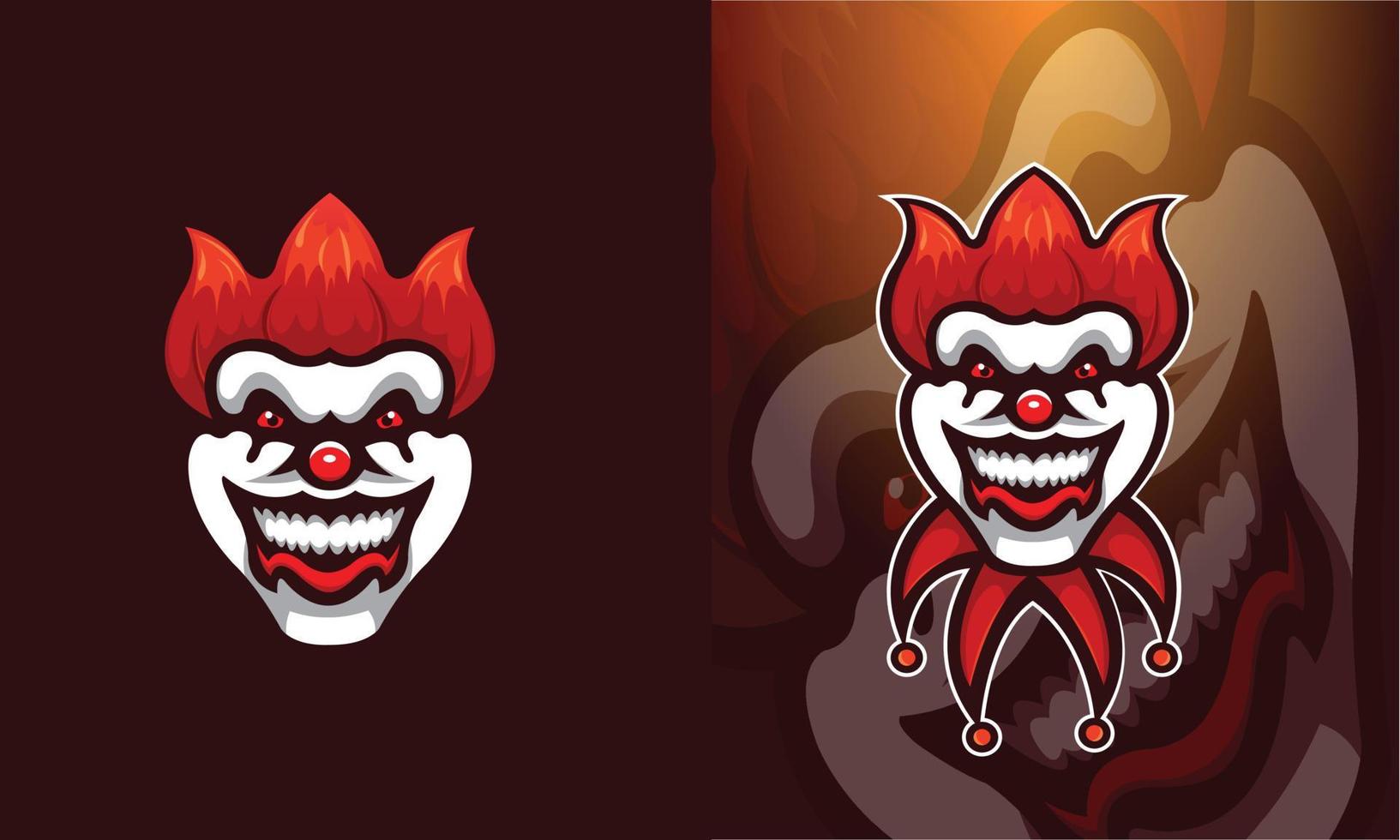 Clown joker e-sports mascot logo template. Gaming logo vector illustrations.