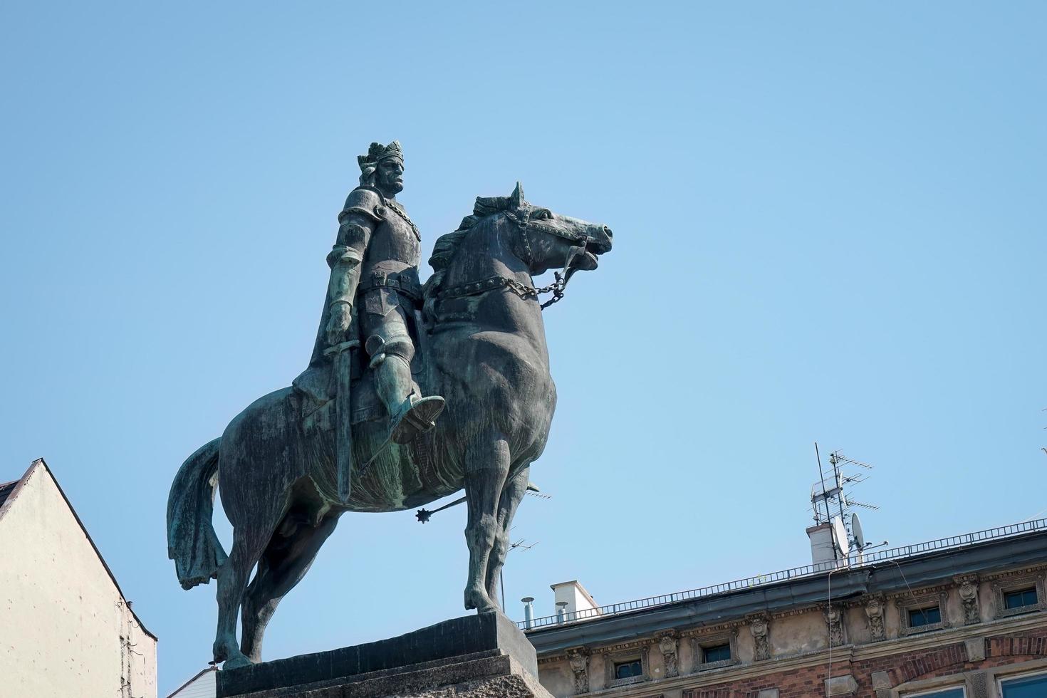 Krakow, Poland, 2014. Grunwald statue in Krakow photo
