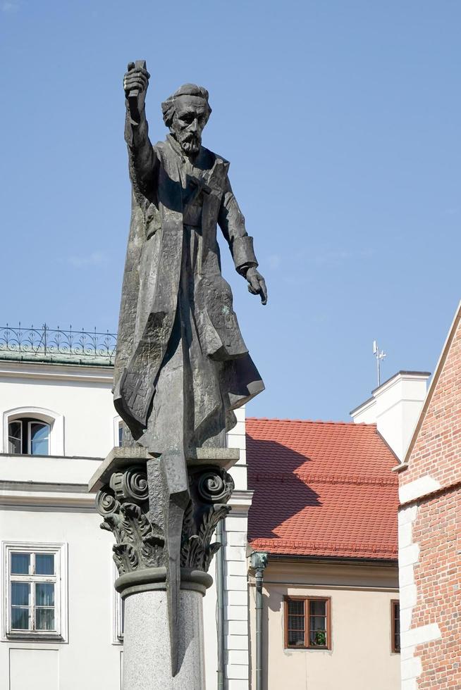 Krakow, Poland, 2014. Piotr Skarga statue in Krakow photo
