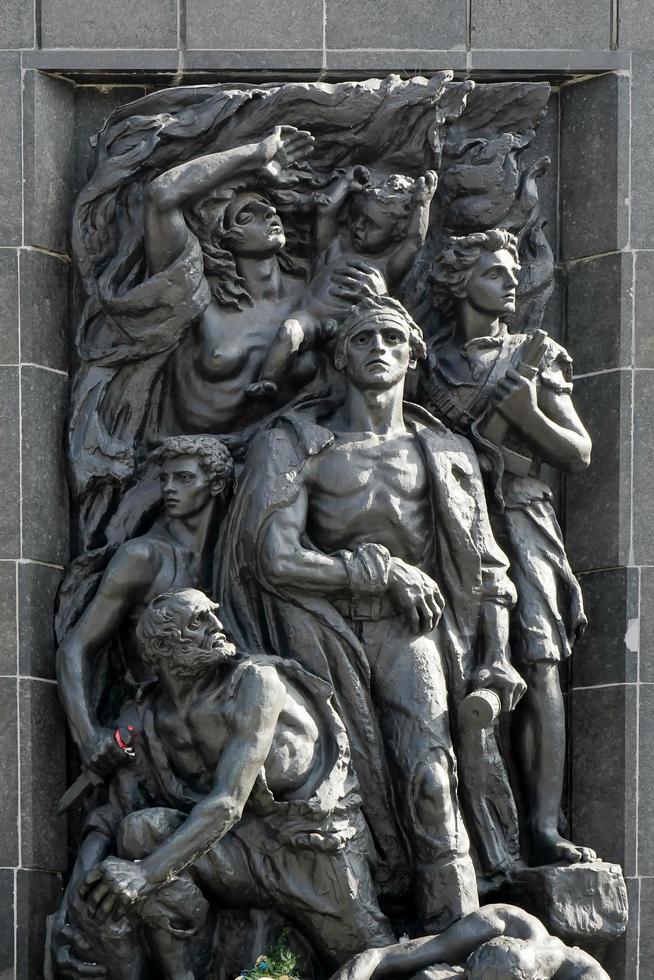 Warsaw, Poland, 2014. Western side Monument to the 70th Anniversary of the Warsaw Ghetto Uprising in Warsaw photo