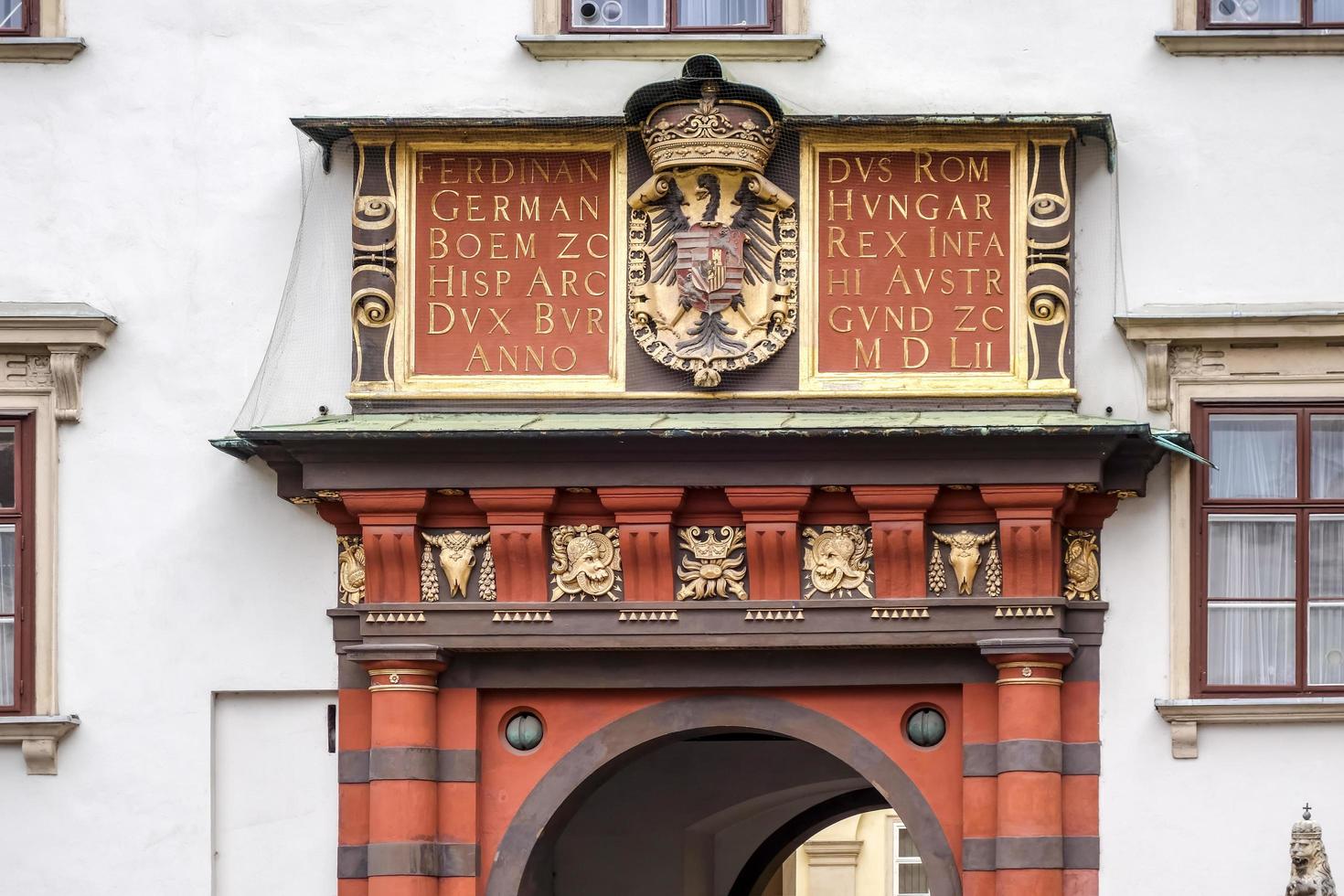 Vienna, Austria, 2014. Elaborate archway at Hofburg at Heldenplatz in Vienna photo