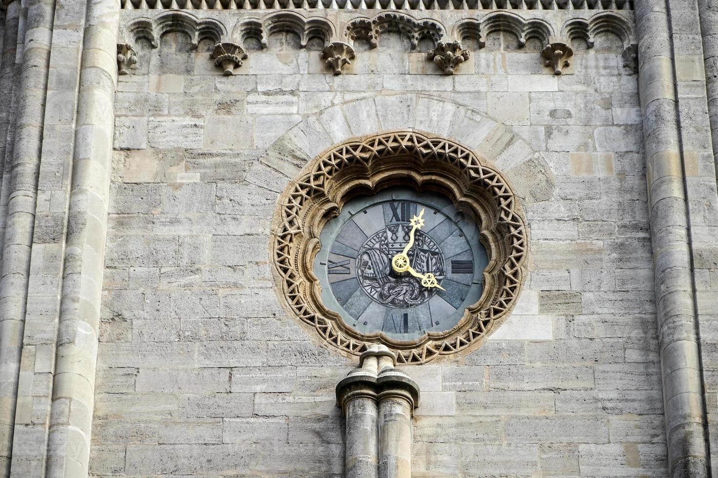Vienna, Austria, 2014. Clock at St Stephans Cathedral in Vienna photo