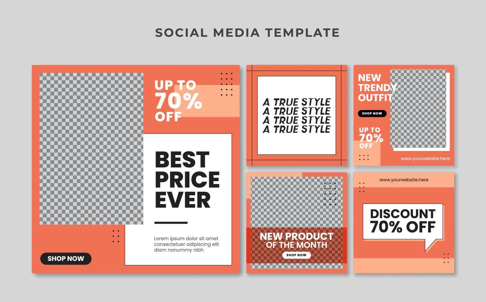 Fashion sale social media template vector