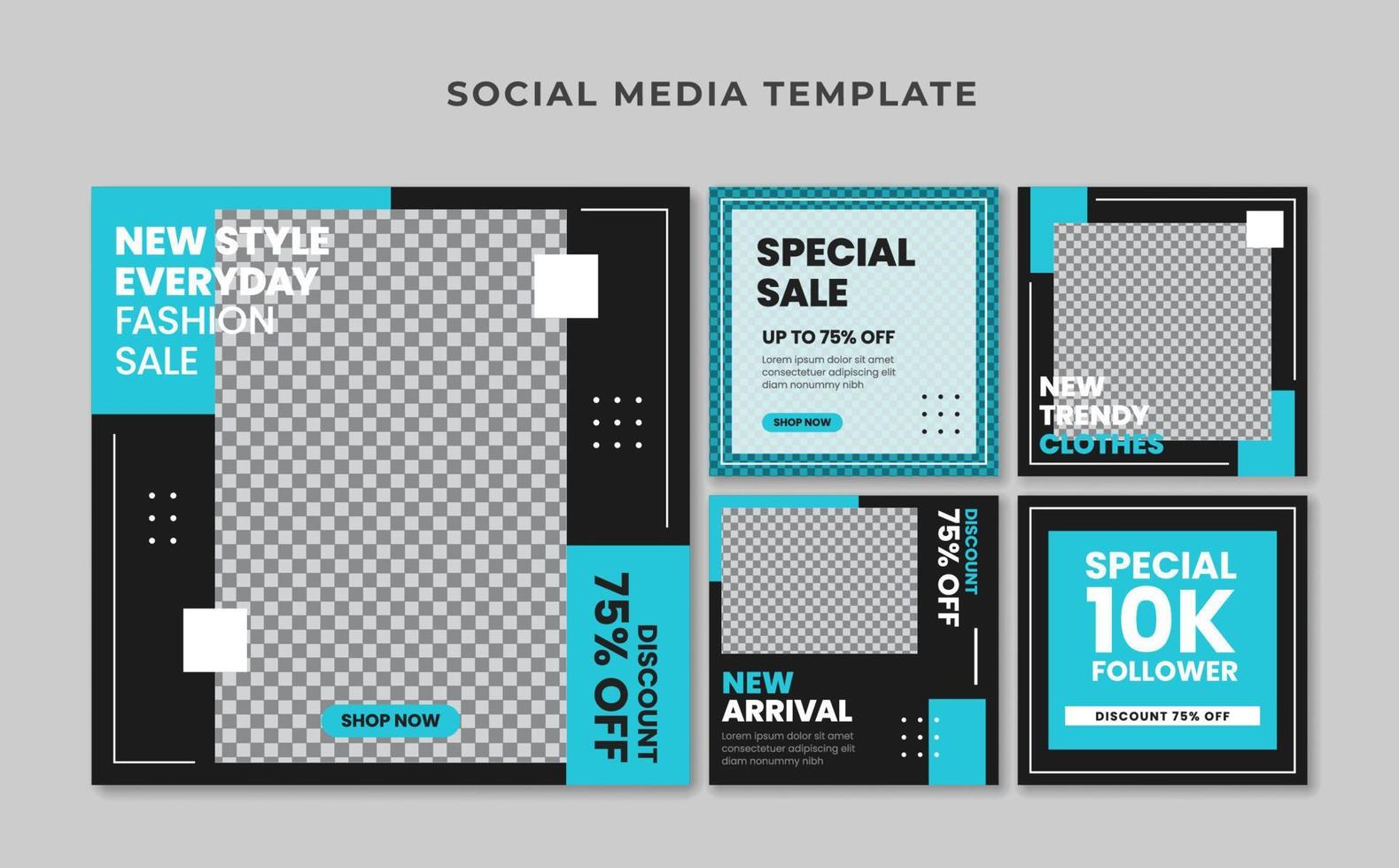 New style everyday social media template vector