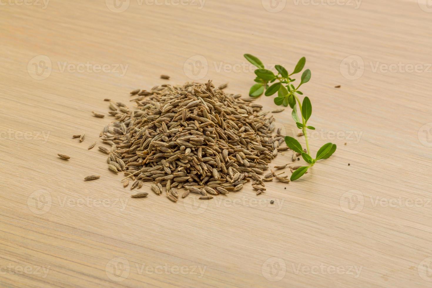 Zia seeds on wooden background photo