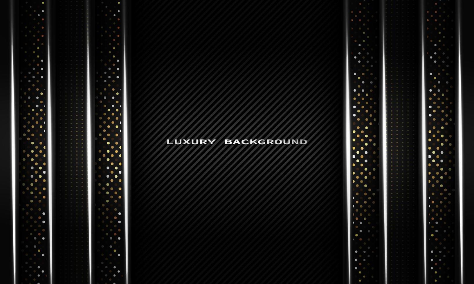 luxury black abstract backgroud2, with creative geometric shape line and gold silver sparkling vector