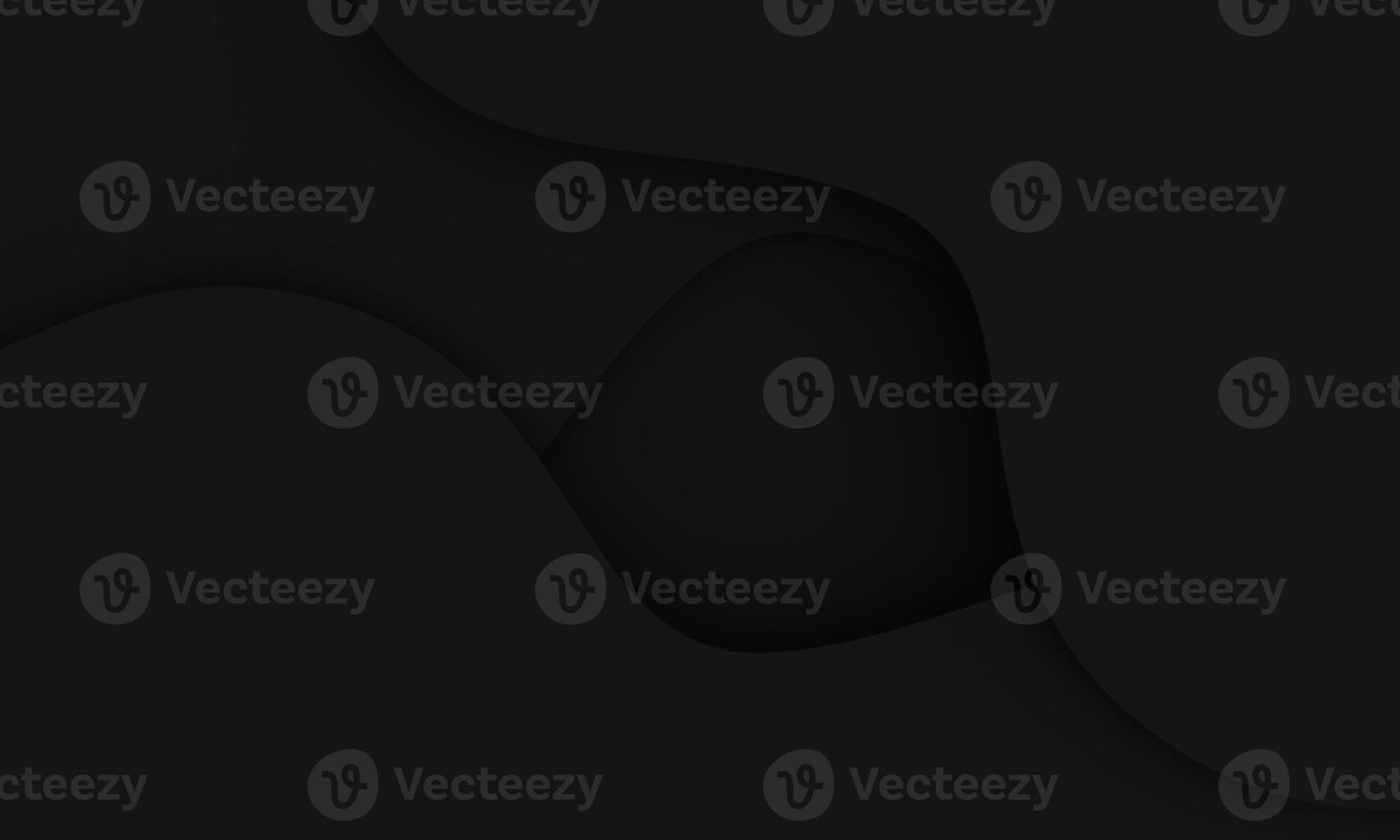 Minimalist clean copy space wavy black background in stacked layers. abstract background. 3d rendering. photo