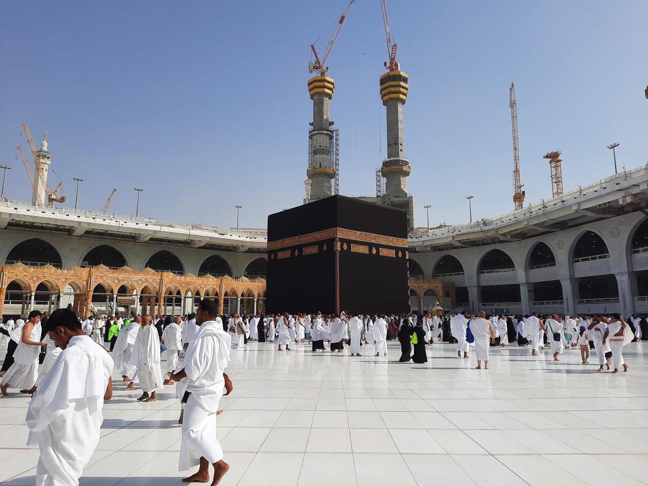 Mecca, Saudi Arabia, Sep 2022 - Pilgrims from all over the world are performing Tawaf in Masjid Al Haram in Mecca. photo