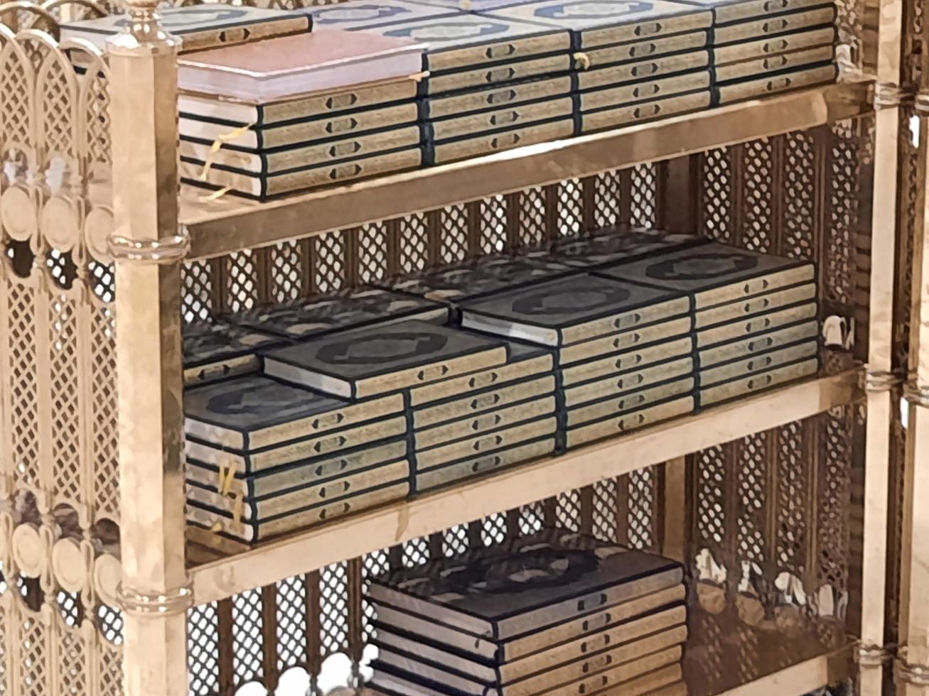 Mecca, Saudi Arabia, Sep 2022 Beautiful shelves for keeping the Quran