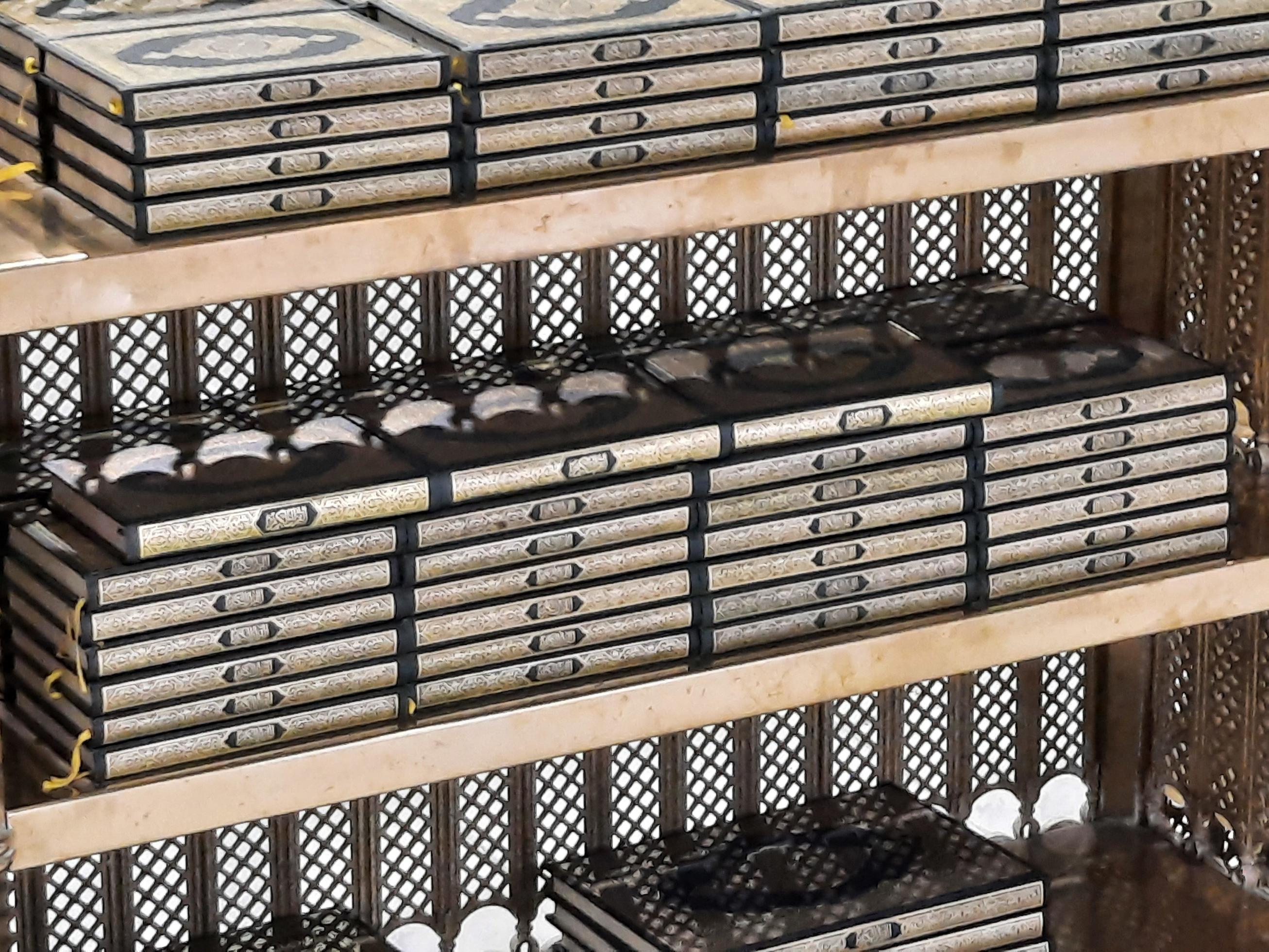 Mecca, Saudi Arabia, Sep 2022 Beautiful shelves for keeping the Quran
