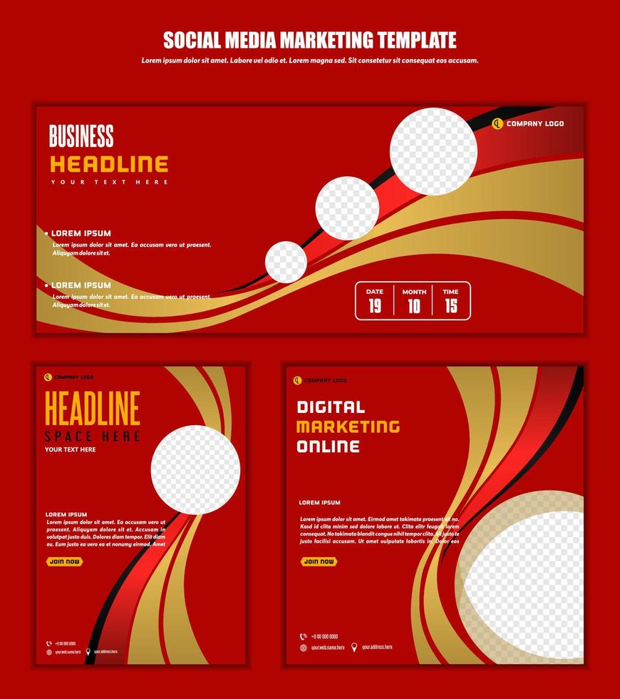 Abstract Background Social media post template modern design, for business digital marketing online vector