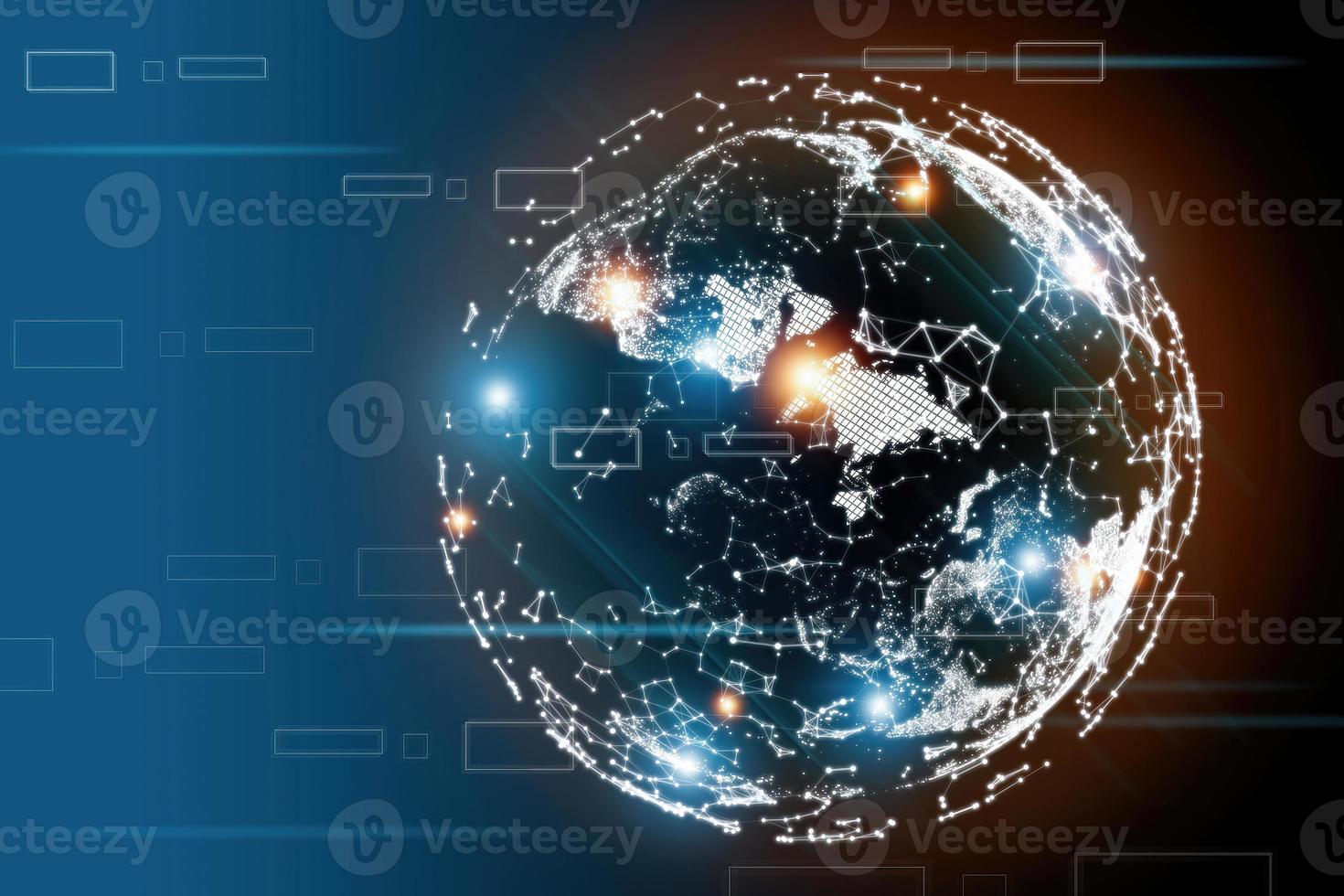 concepto del mundo digital y transmisión de datos a través de