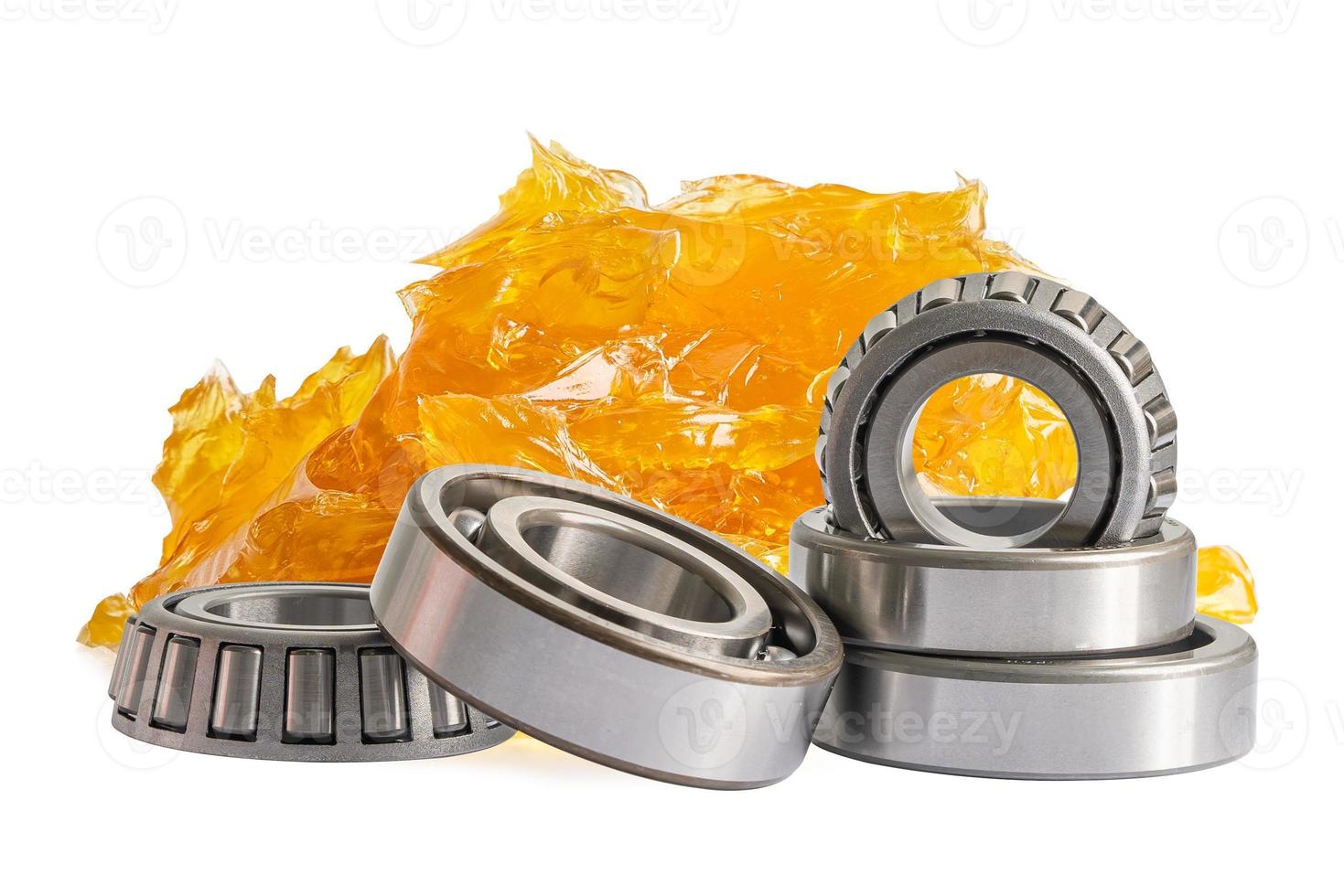 Ball bearing stainless with grease lithium machinery lubrication for automotive and industrial  isolated on white background photo