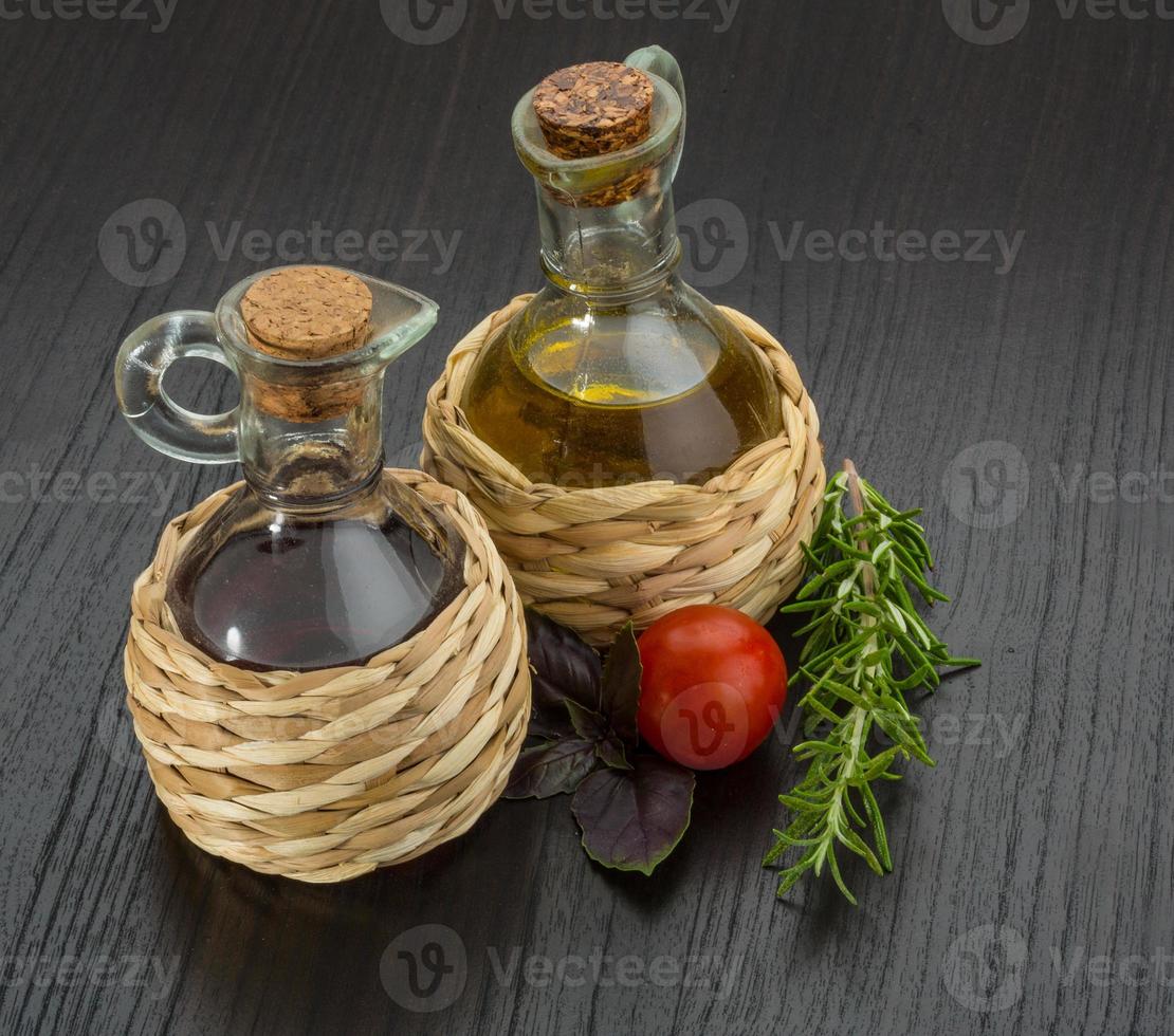 Oil, vinegar with rosemary photo