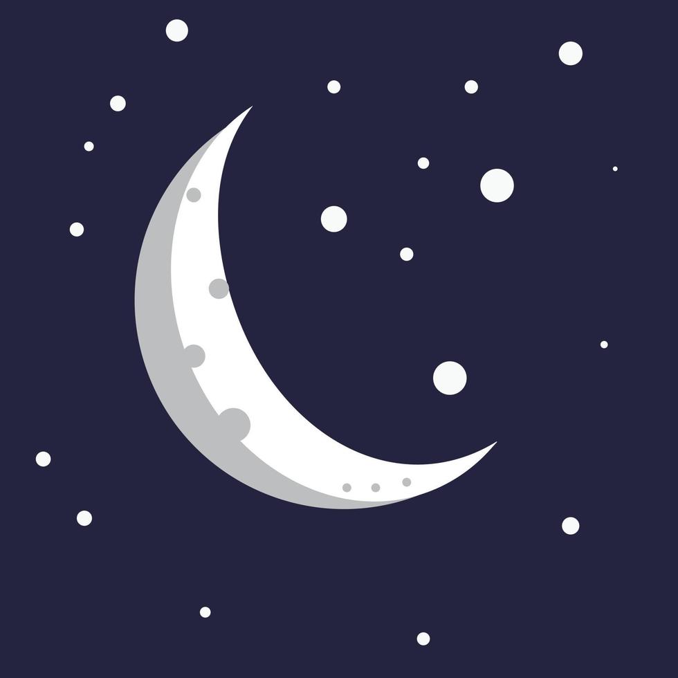 moon cartoon dream doodle dark blue sky galaxy vector illustration