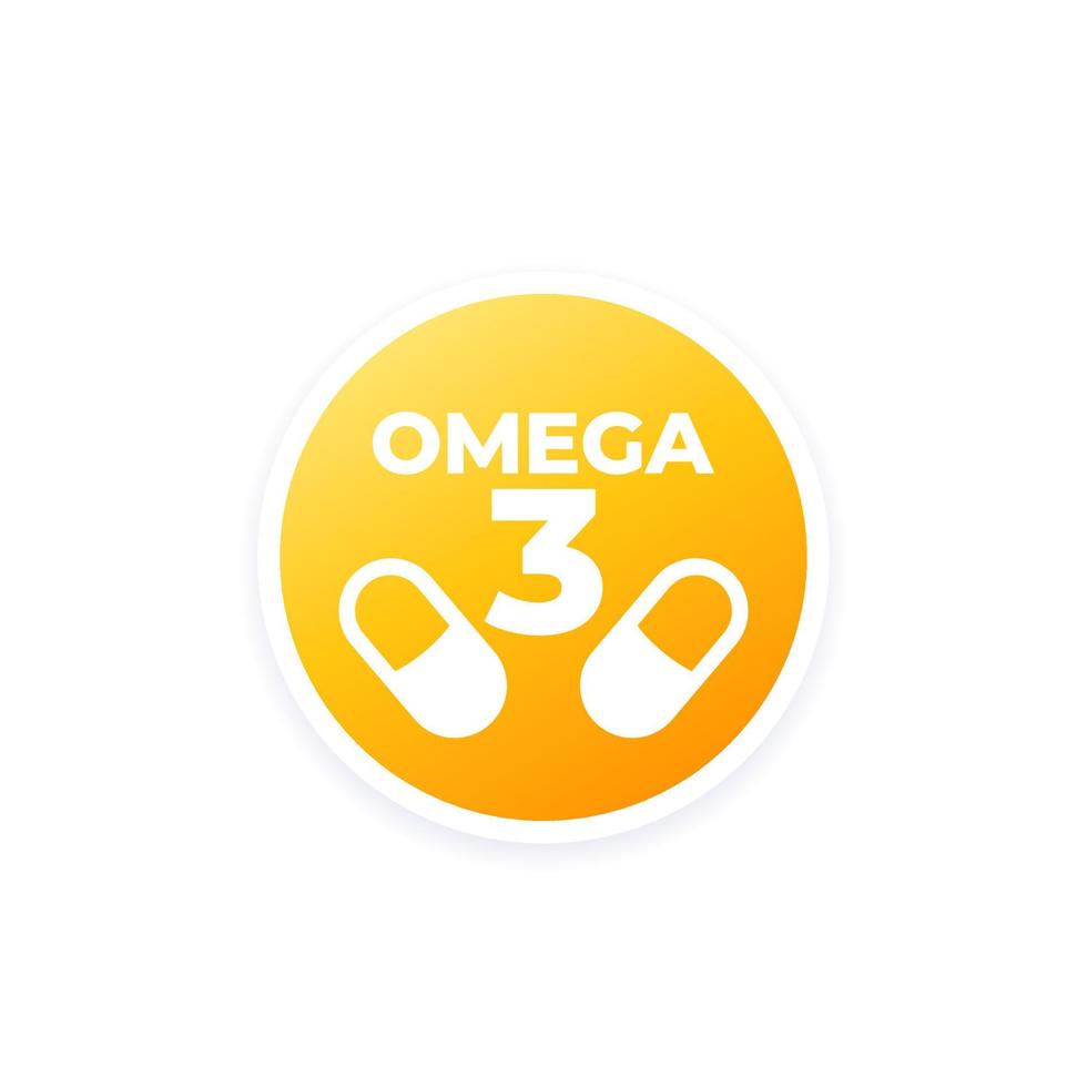 Icono de cápsulas omega 3, signo de vector