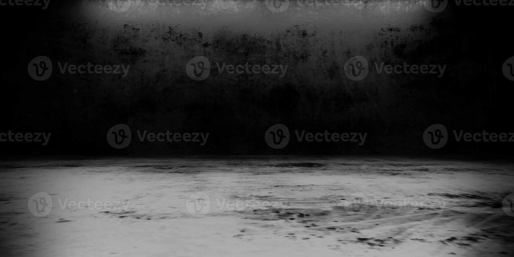 3d rendering of empty black abstract concrete background. Halloween concept. Scene for advertising, technology, showroom, cosmetic, banner, game, sport, metaverse. Sci-Fi Illustration. Product display photo