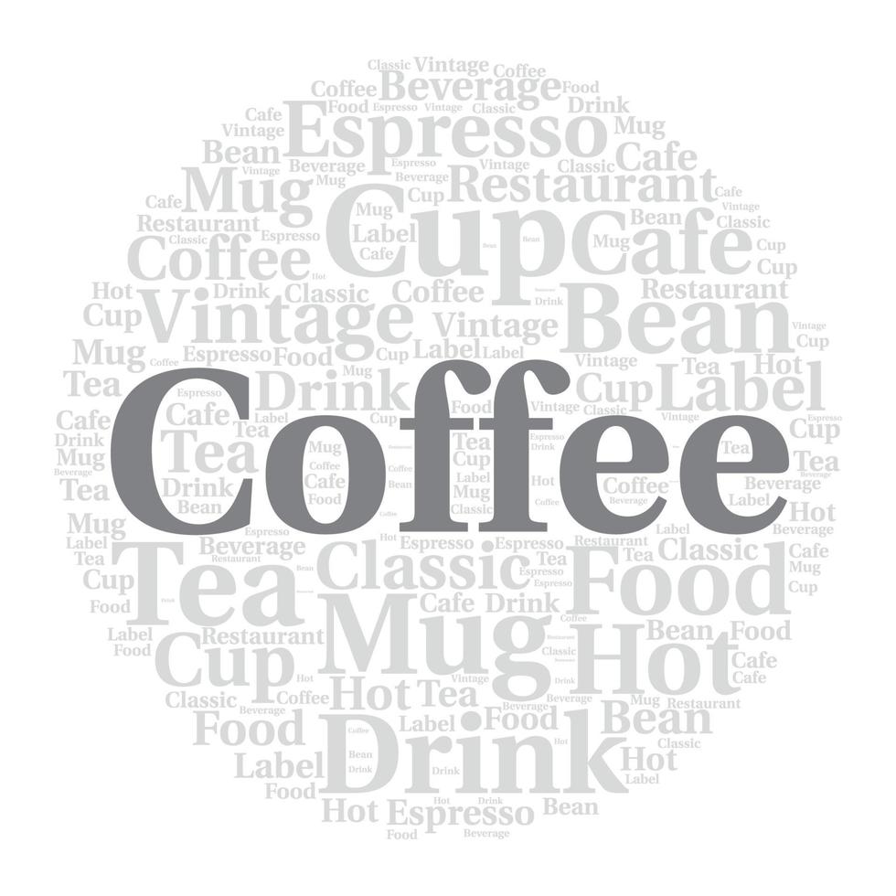 Coffee Word cloud art Detailed Vector