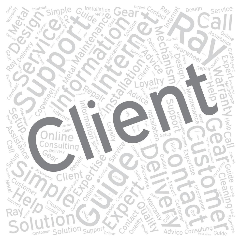 Client Word cloud art Detailed Vector