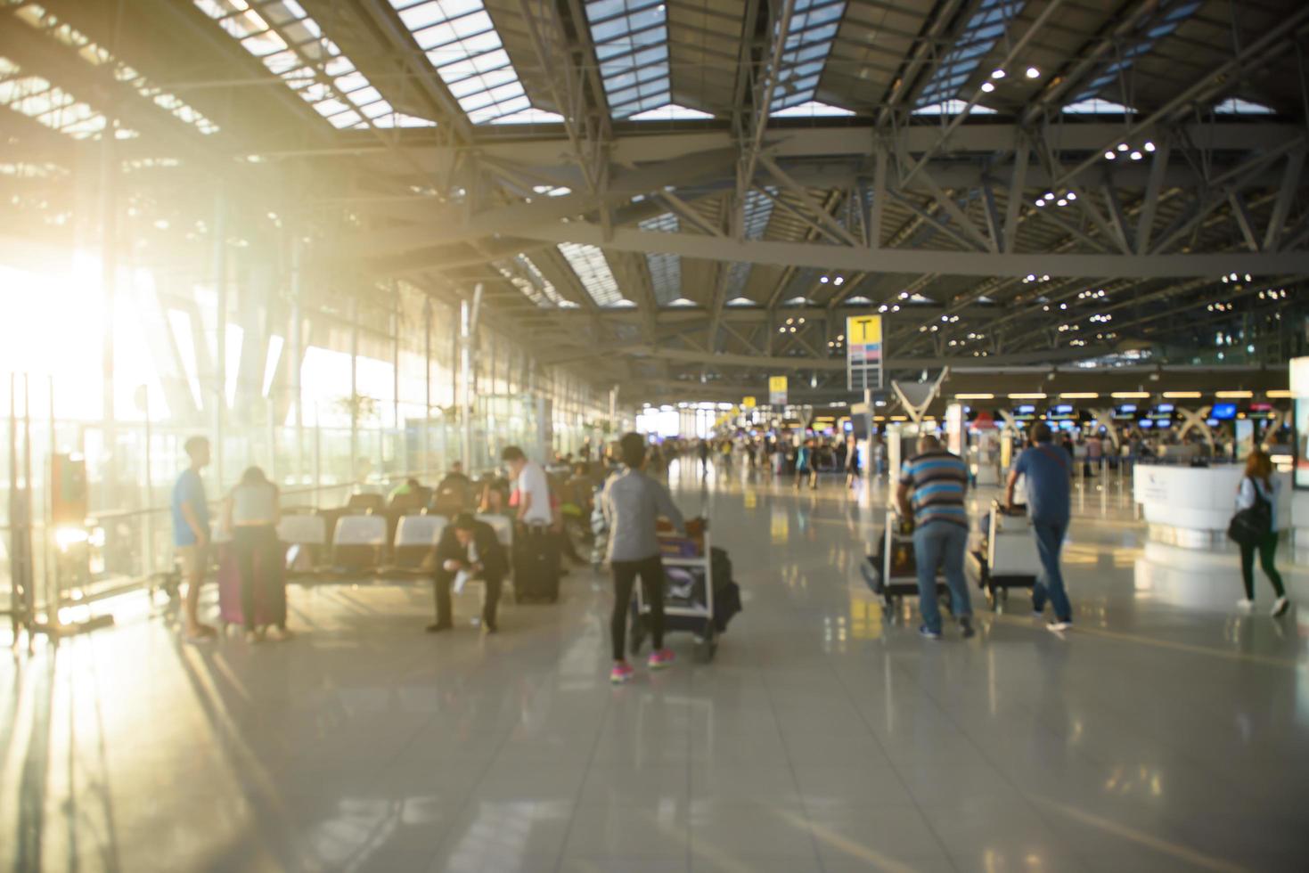 Blur background  Terminal Departure  airport with bokeh photo